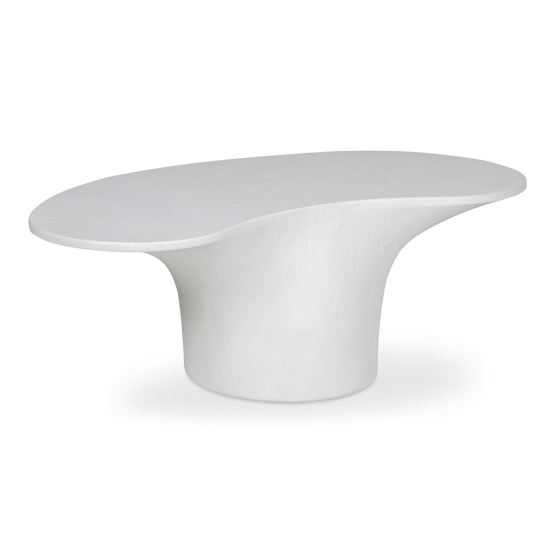 Hebe, Oval Coffee Table Fiberglass Reinforced Concrete, White