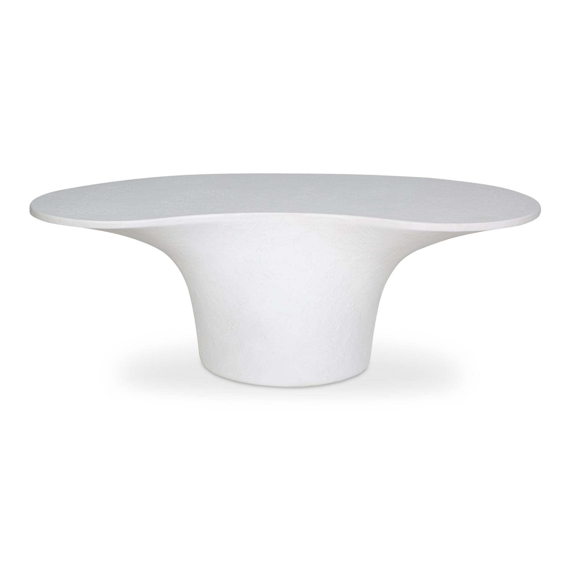Hebe, Oval Coffee Table Fiberglass Reinforced Concrete, White