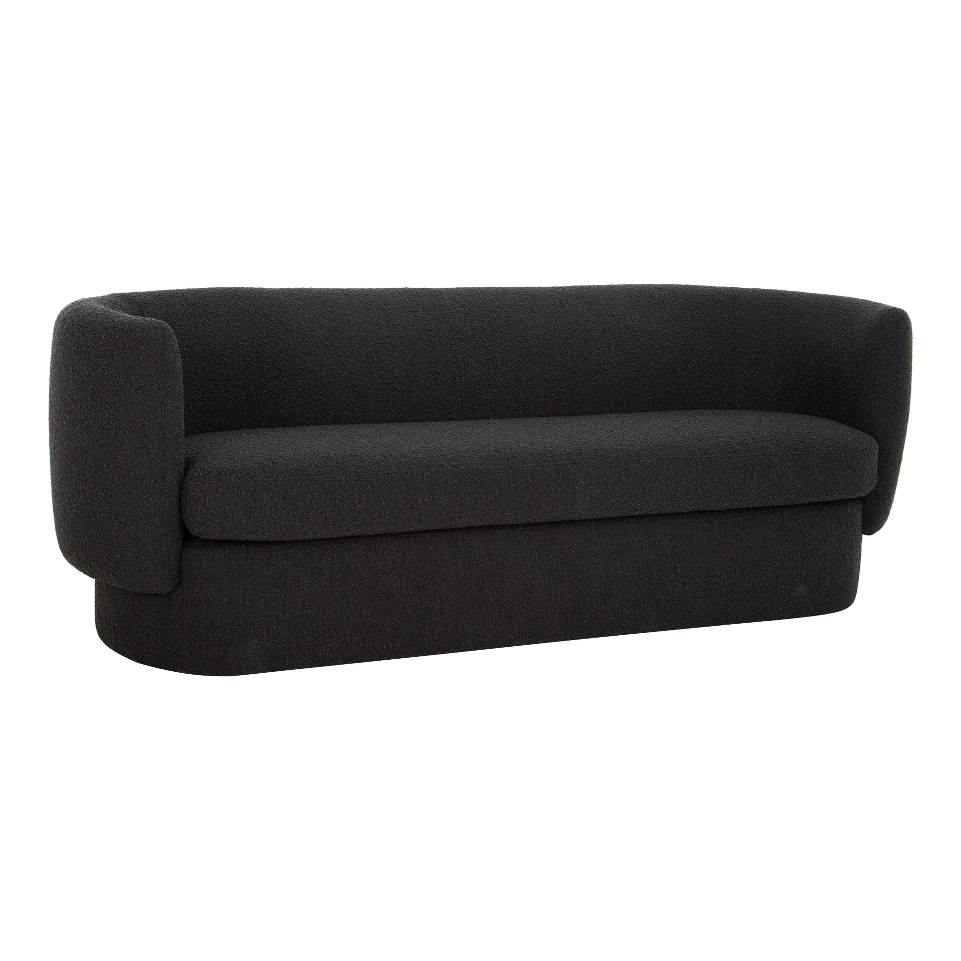 Kellan Sofa, Polyester Blend Upholstery, FSC-Certified Pine Frame, High-Comfort Foam, 3 Seater, Black