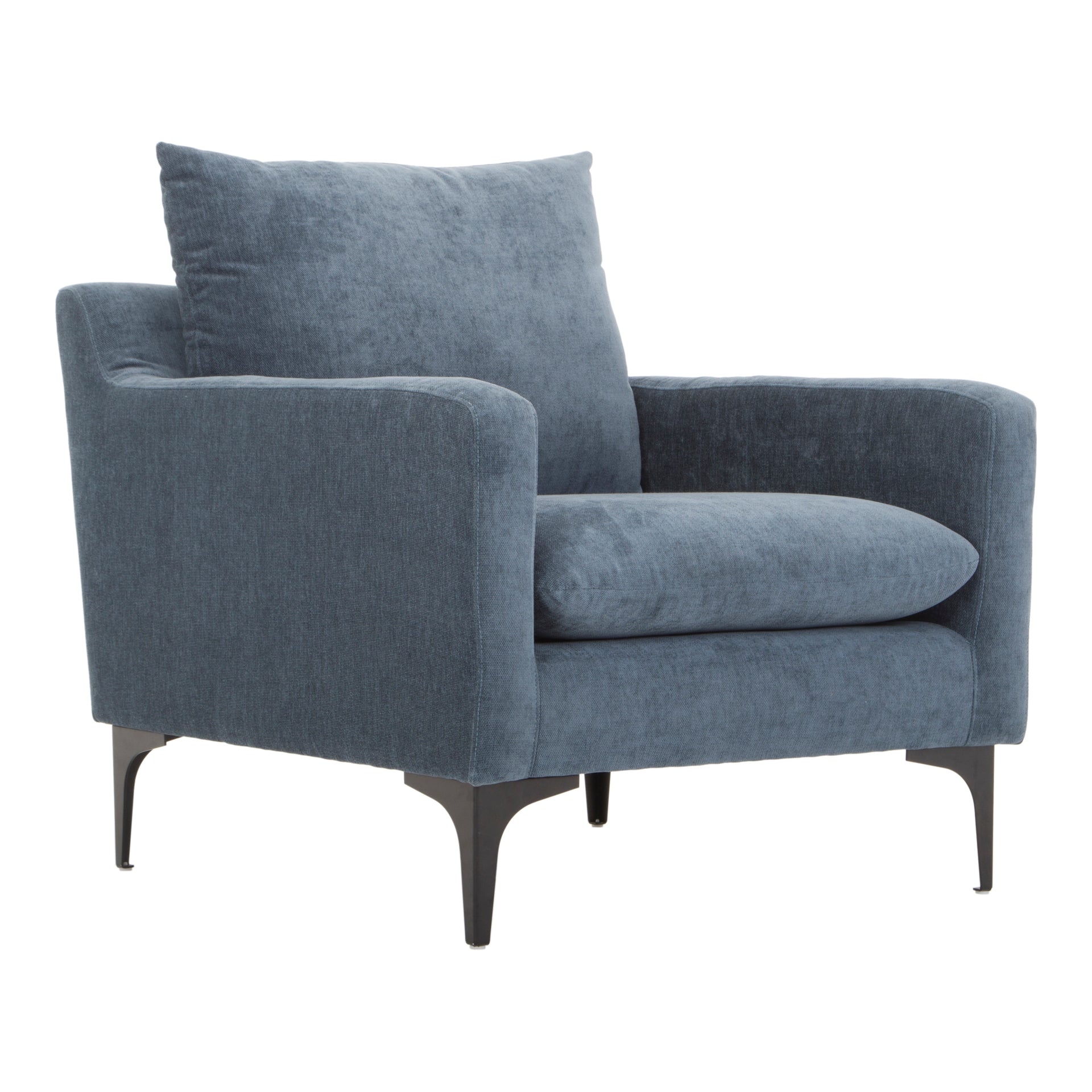 Macron Occasional Chair, Modern Design, High-Comfort Foam, Blue