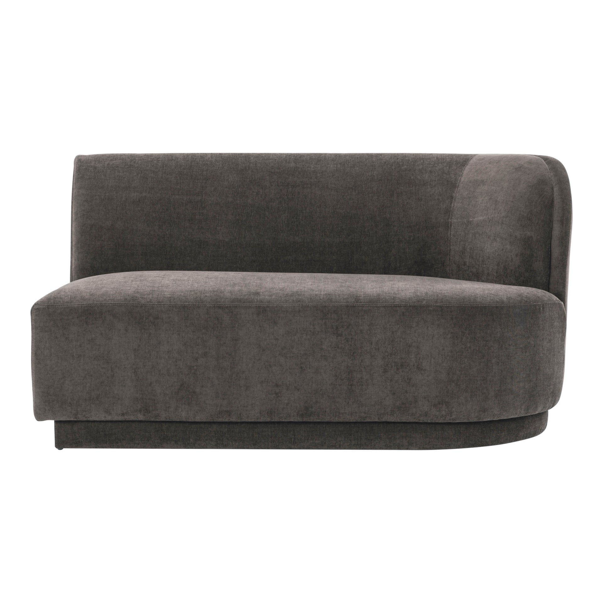 Grant Modular Sofa, Right-Facing Mid-Century Modern Design, Velvety Grey Upholstery