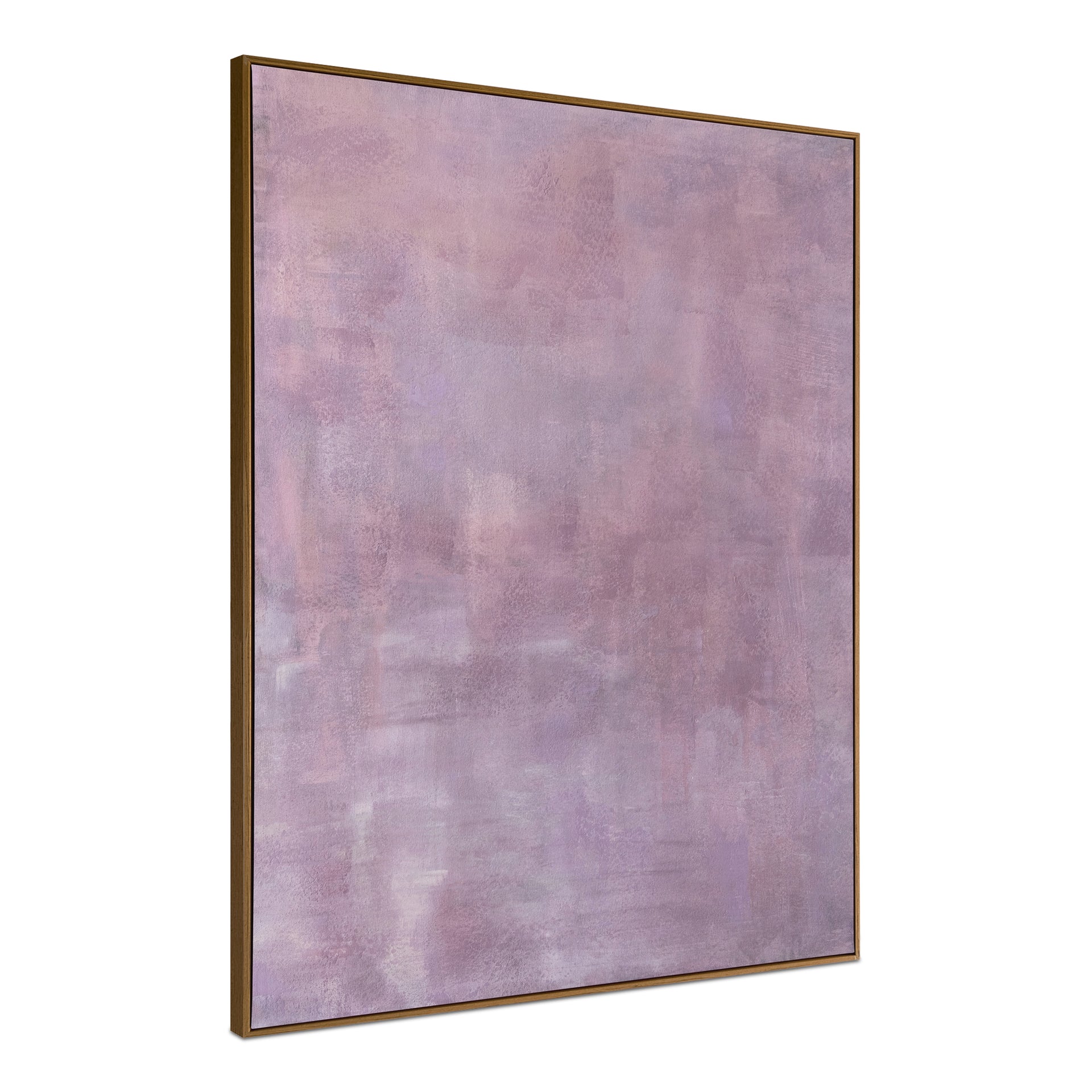Lunessa Framed Painting, Abstract Acrylic on Canvas with Solid Wood Frame Lavender Multicolor