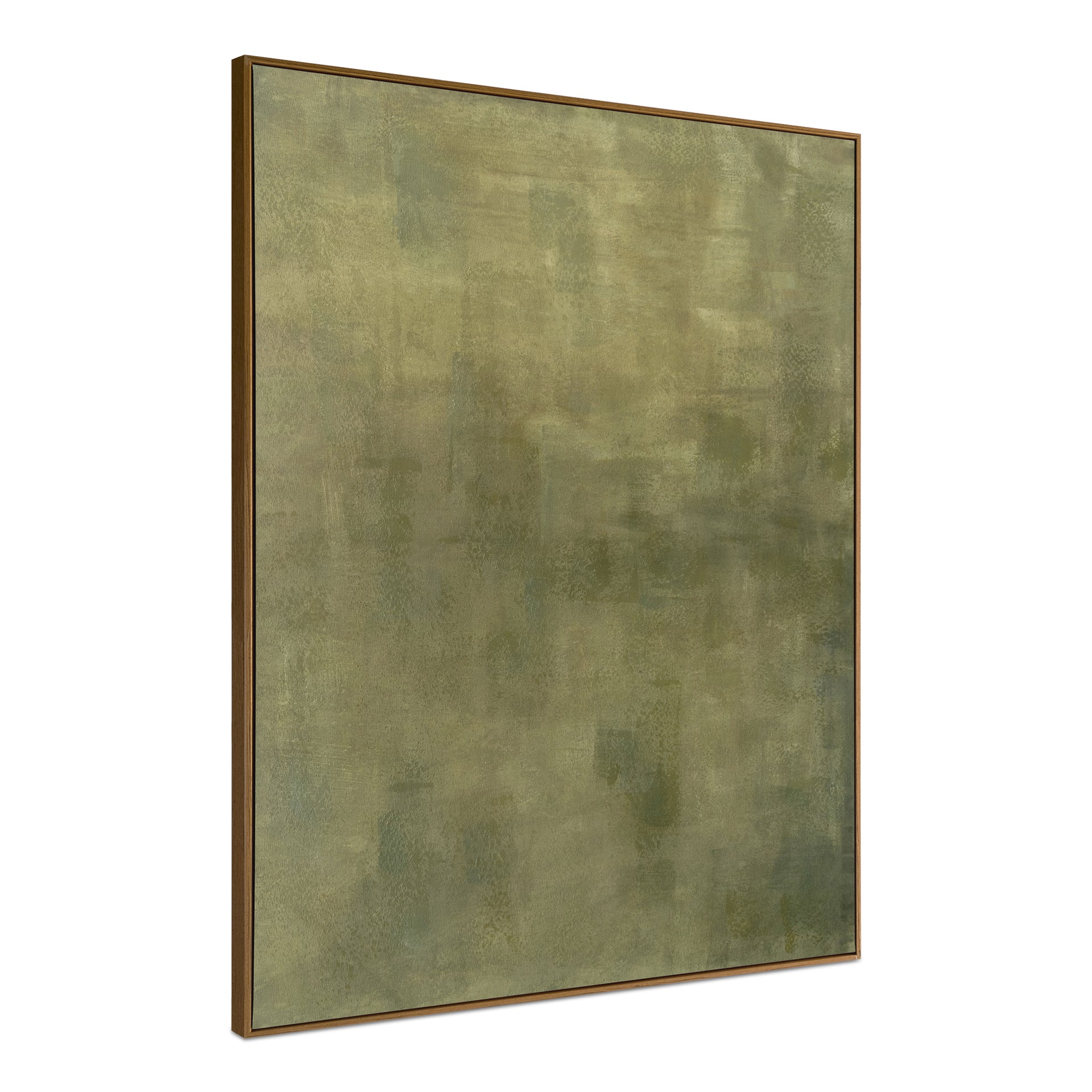 Lunessa Framed Painting, Abstract Acrylic on Canvas with Solid Wood Frame Olive Multicolor