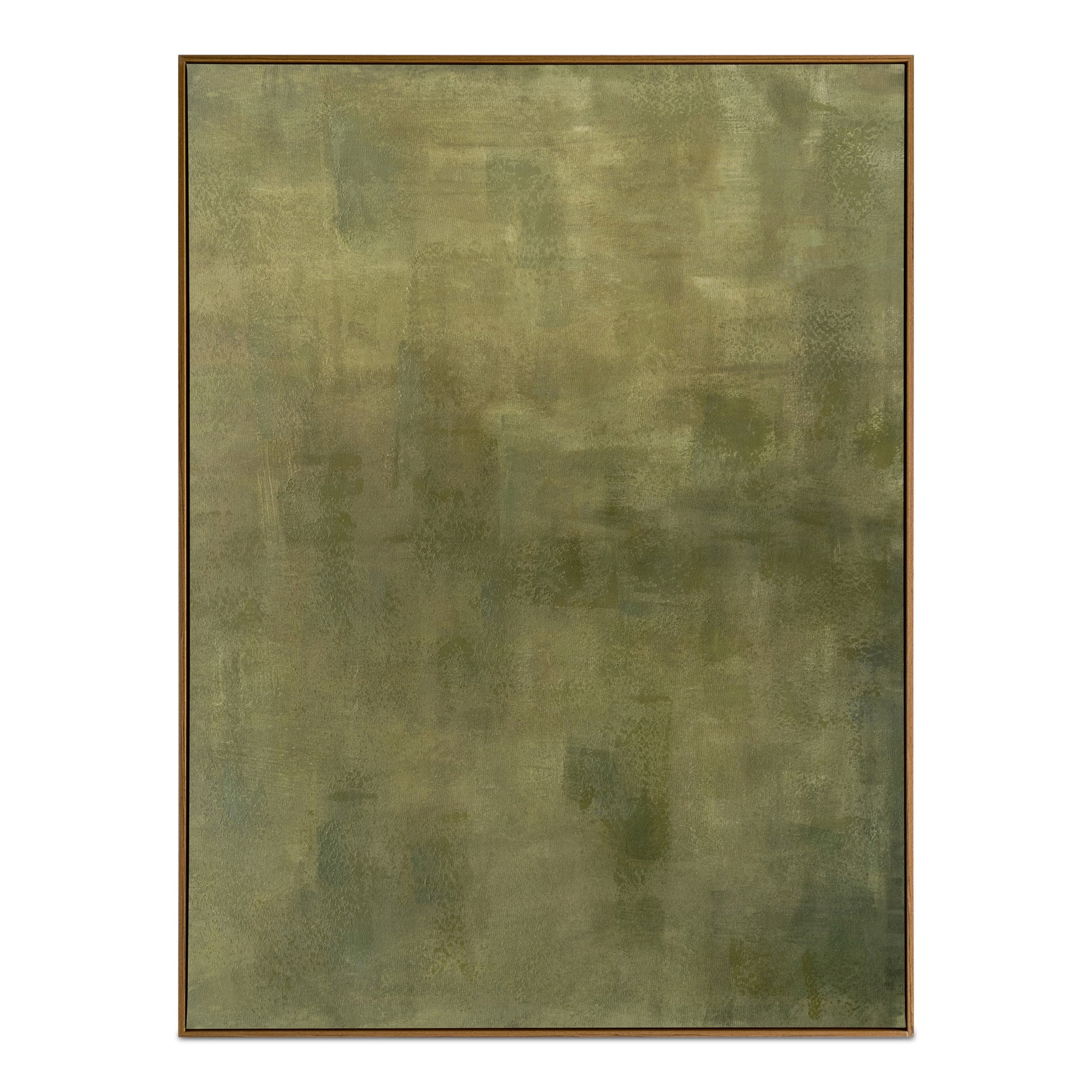 Lunessa Framed Painting, Abstract Acrylic on Canvas with Solid Wood Frame Olive Multicolor