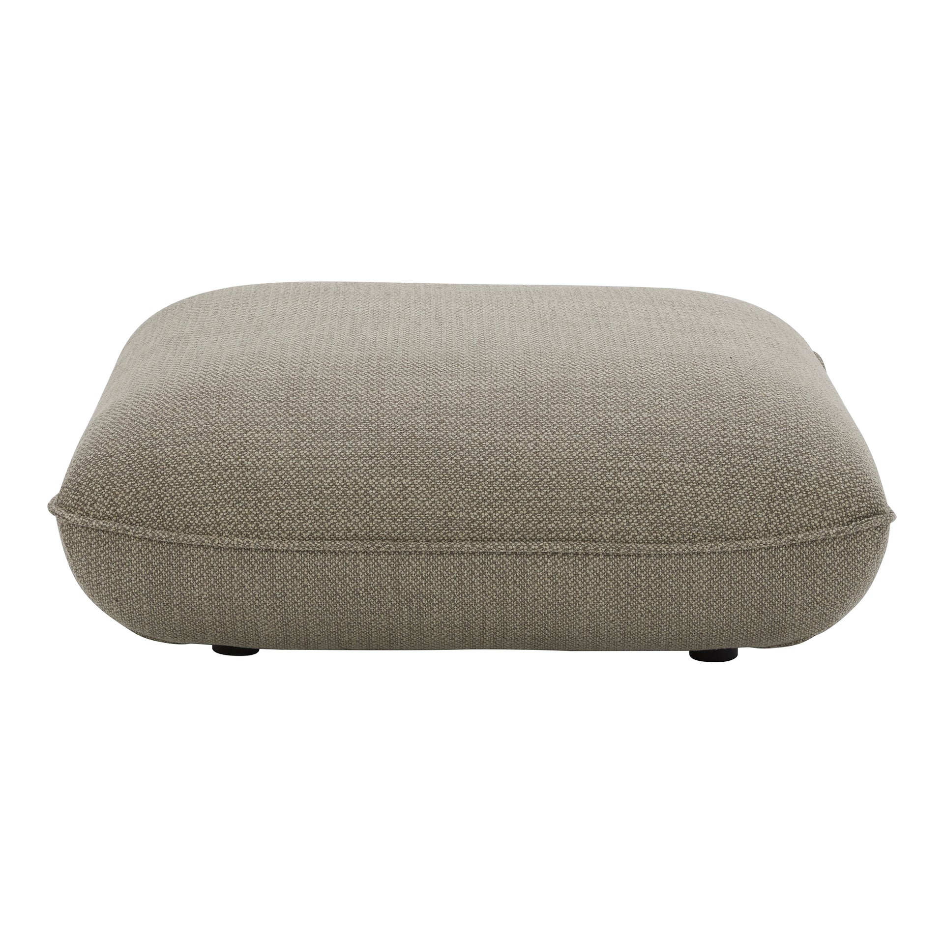 Winston Ottoman, Polyester Blend Upholstery, Solid Wood & Plywood Frame, Speckled Pumice