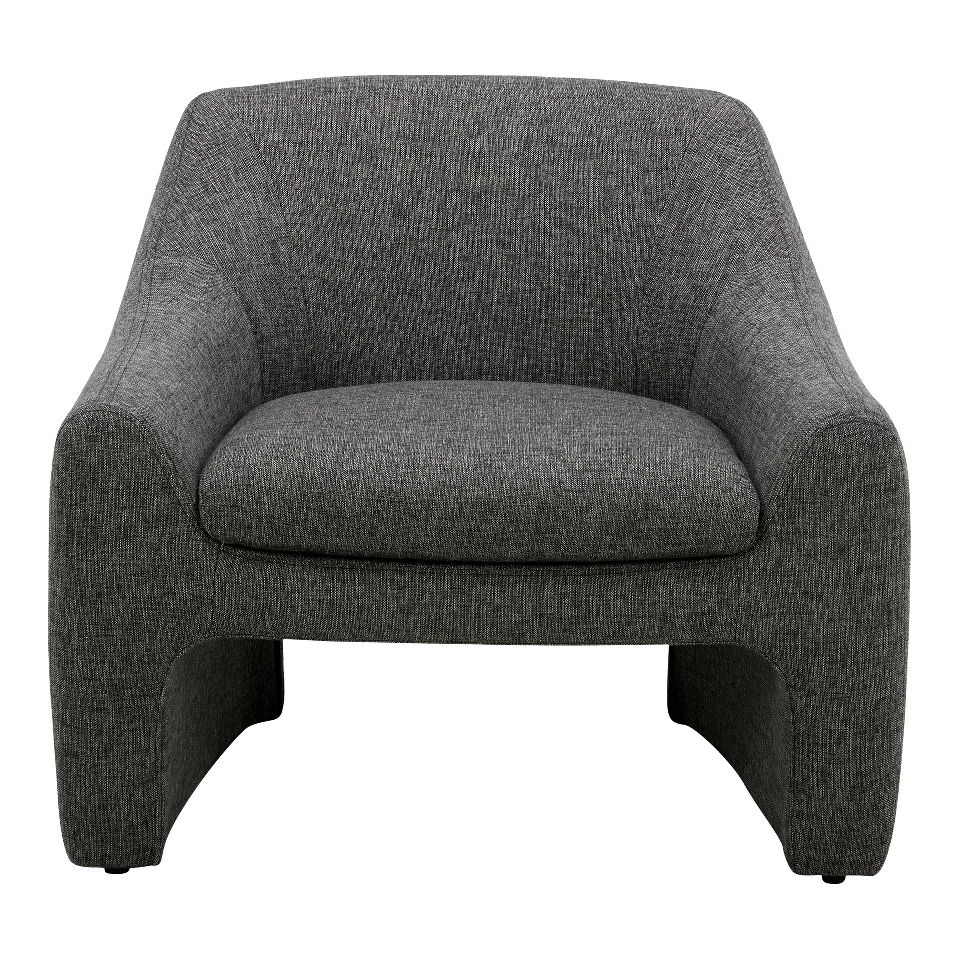 Saylor Accent Chair, Textured Woven Fabric Upholstery with Solid Wood Frame, Shadowed Grey