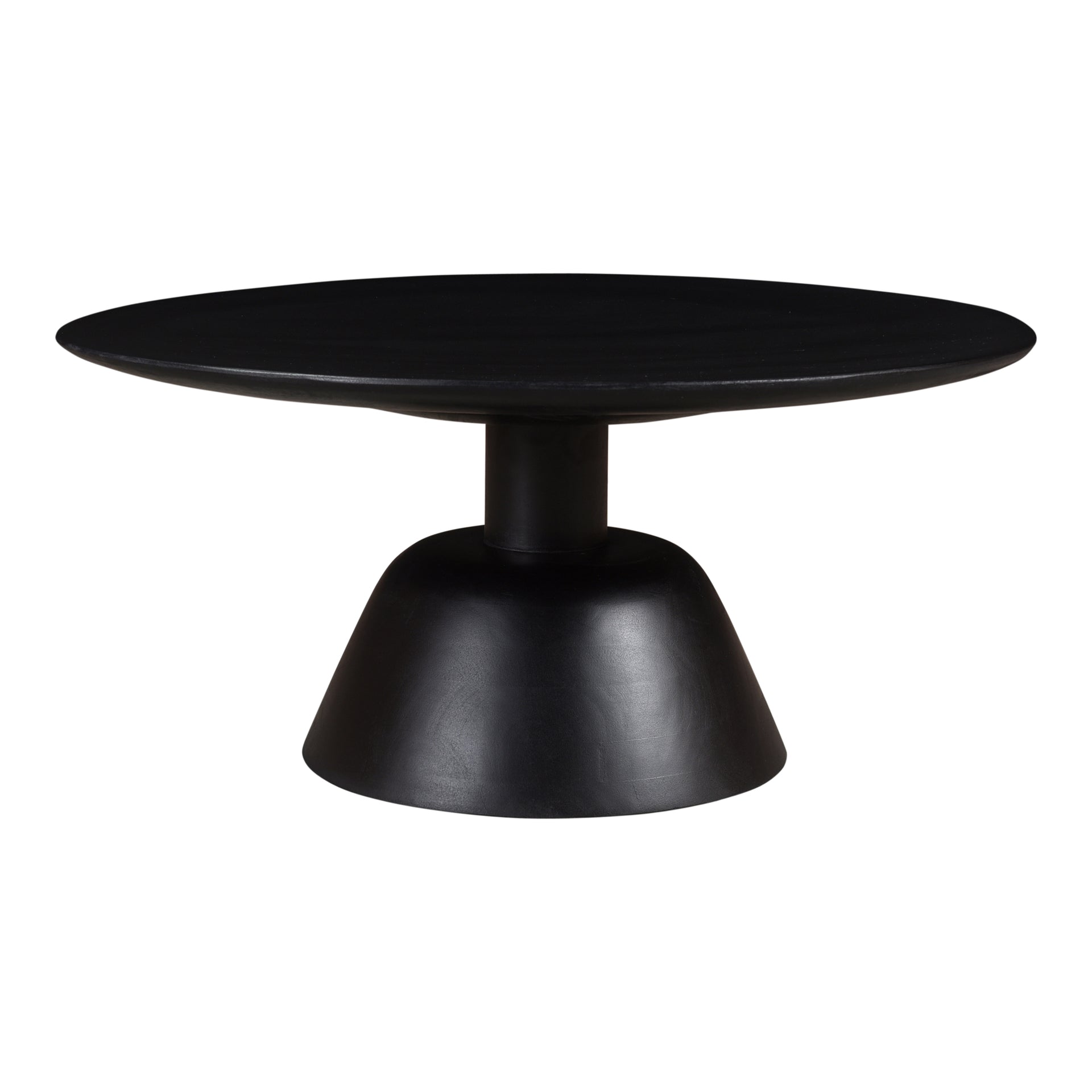 Quincy Coffee Table, Round Mango Wood, Dark Matte Finish