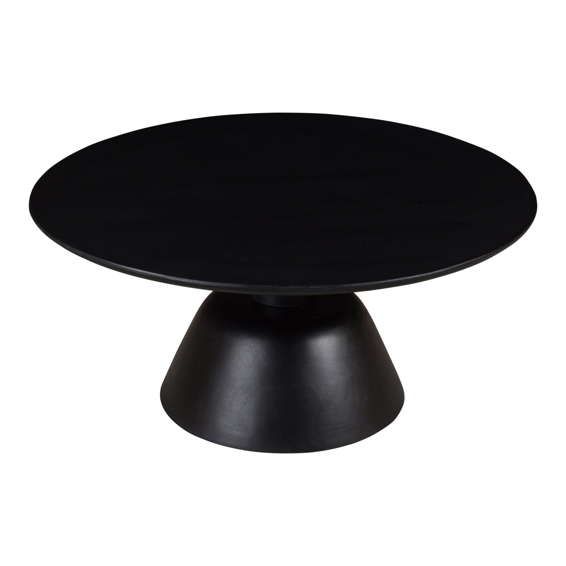 Quincy Coffee Table, Round Mango Wood, Dark Matte Finish