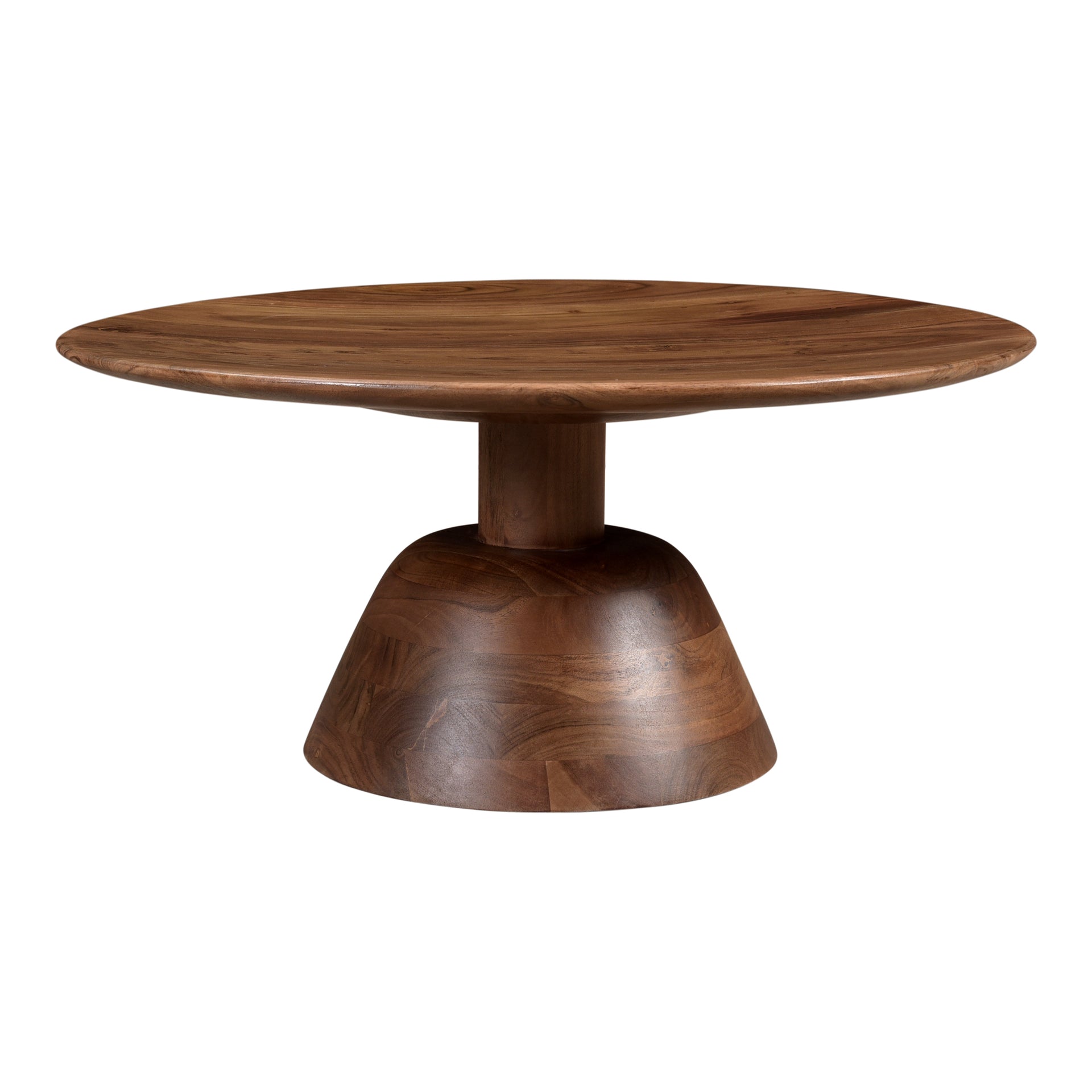 Quincy Coffee Table, Round Acacia Wood, Walnut Finish