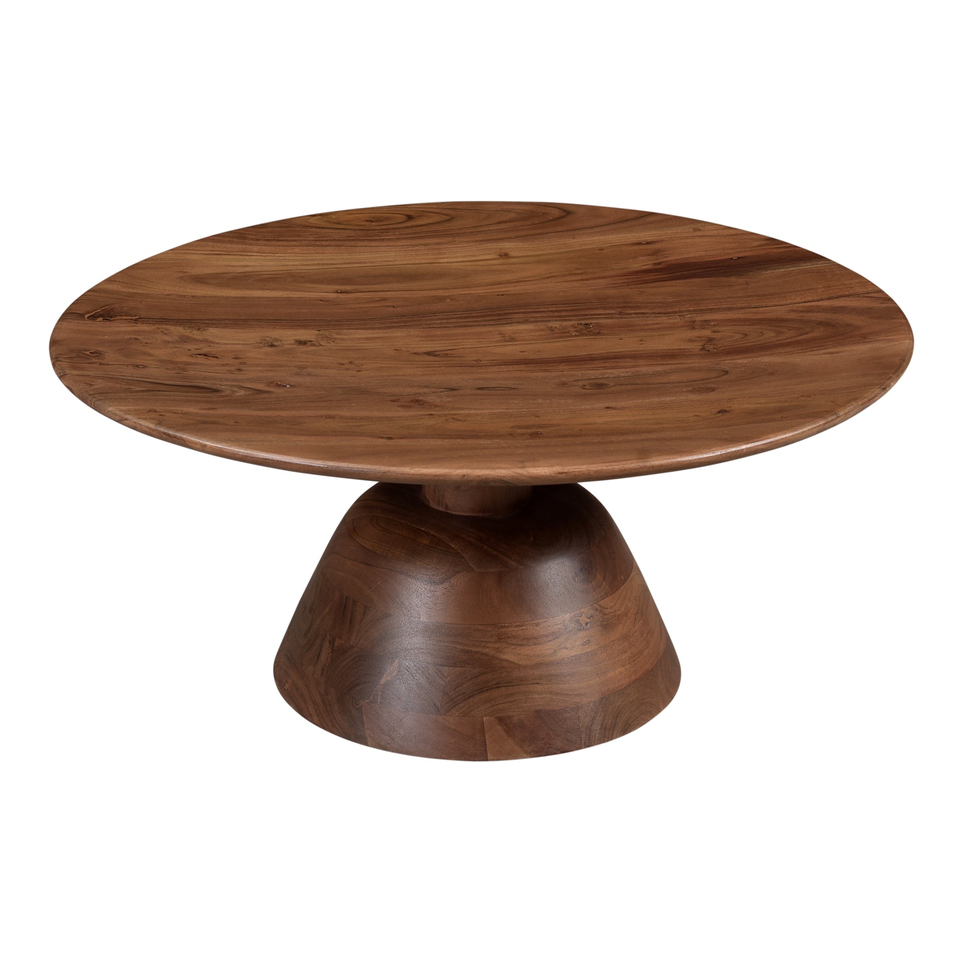 Quincy Coffee Table, Round Acacia Wood, Walnut Finish