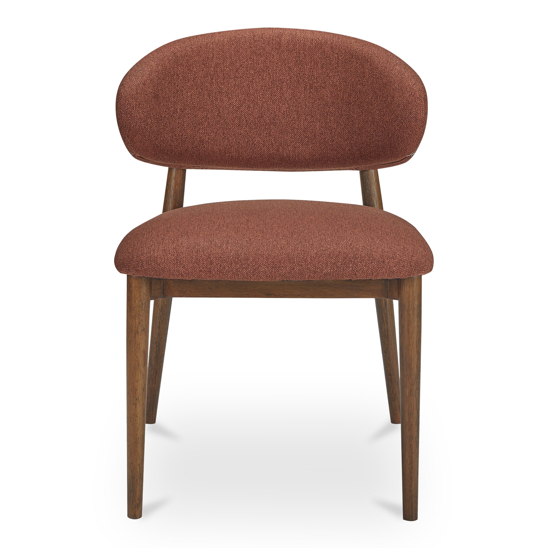 Aldric, Dining Chair, Performance Fabric Upholstery, Rubber Wood Frame, Rust