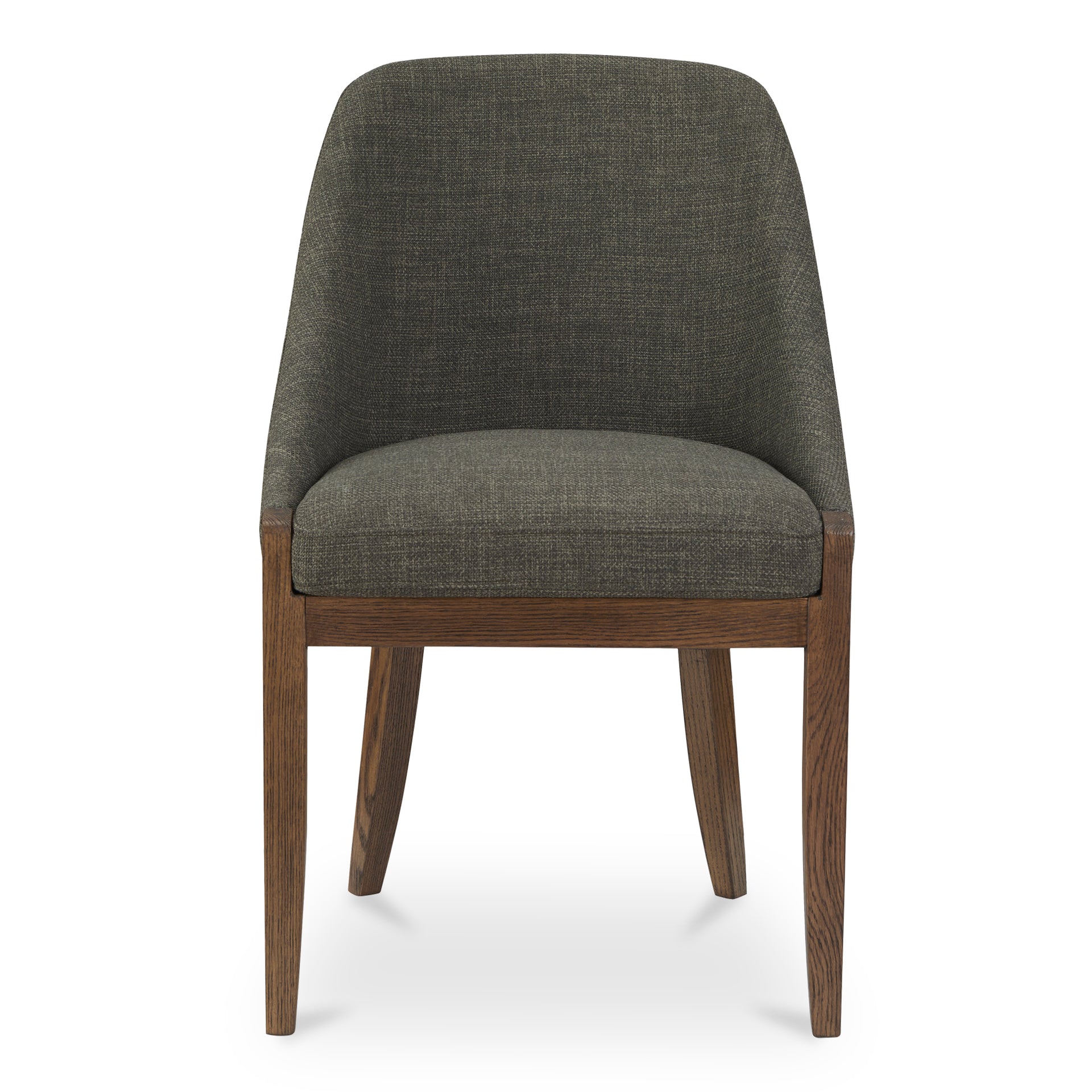 Niles Dining Chair, Polyester Upholstery, Solid Oak Frame, Heather Green