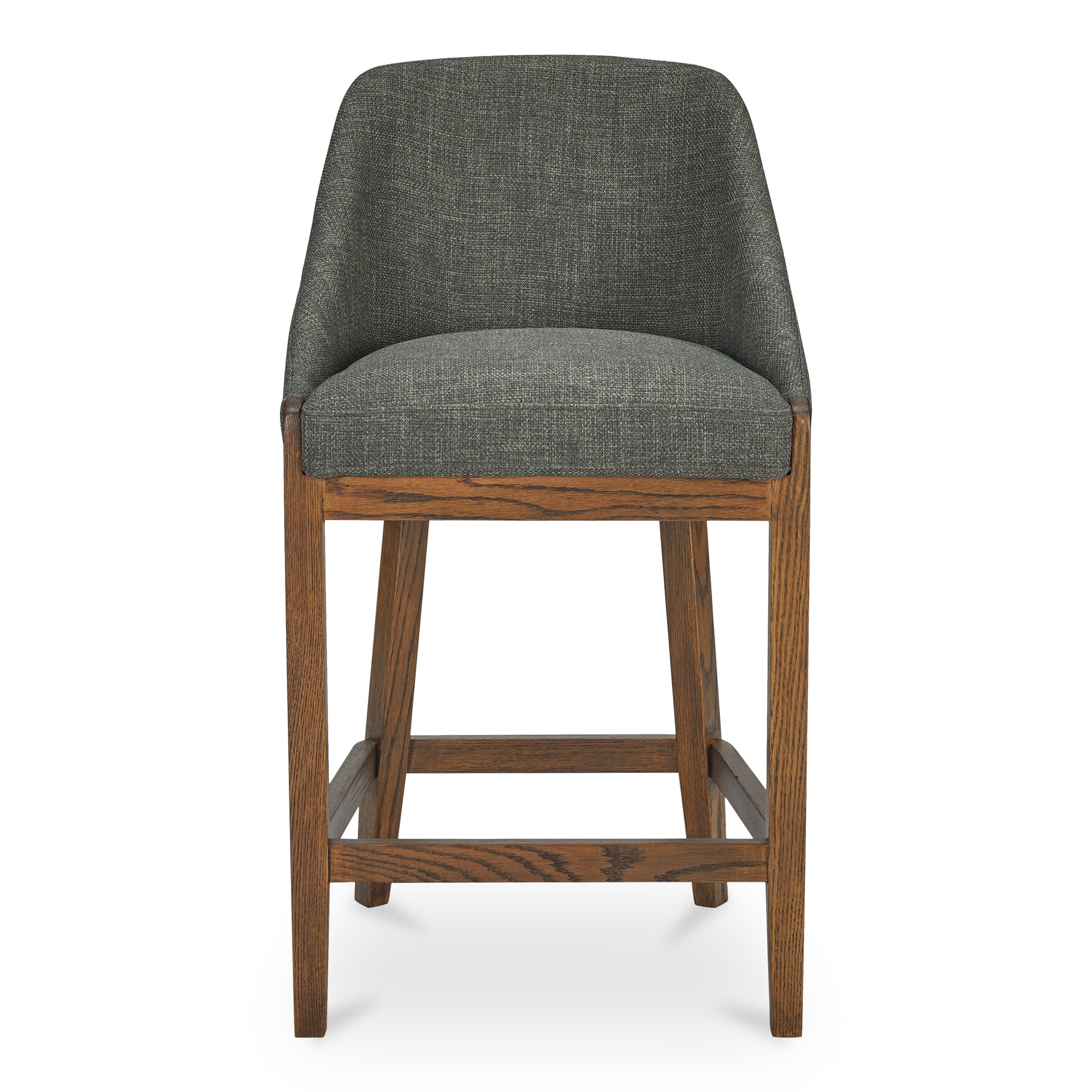 Niles, Counter Stool Rustic Solid Oak Frame Heather, Green