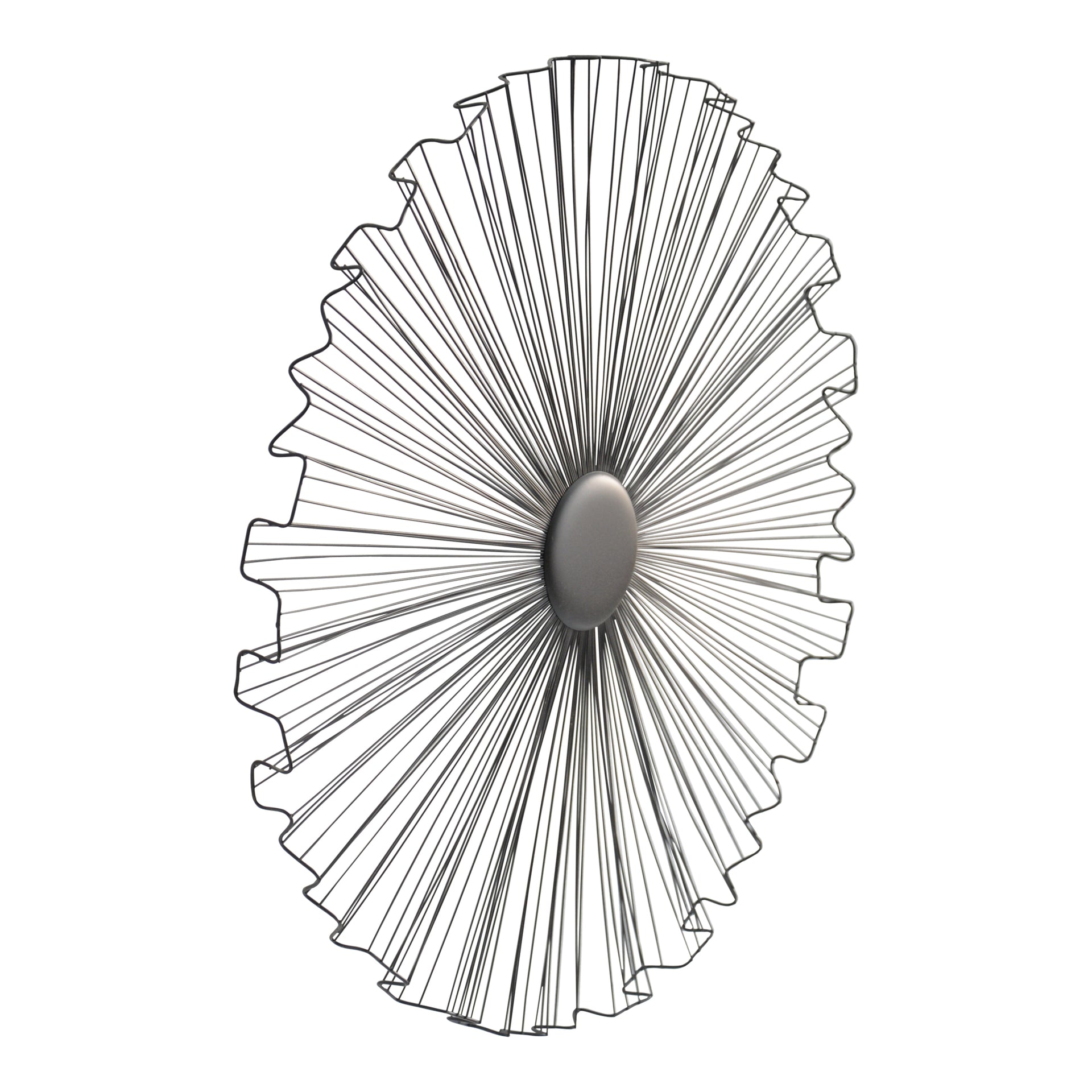 Oakley - Abstract Flower Wall Art With Handcrafted Metal in Black