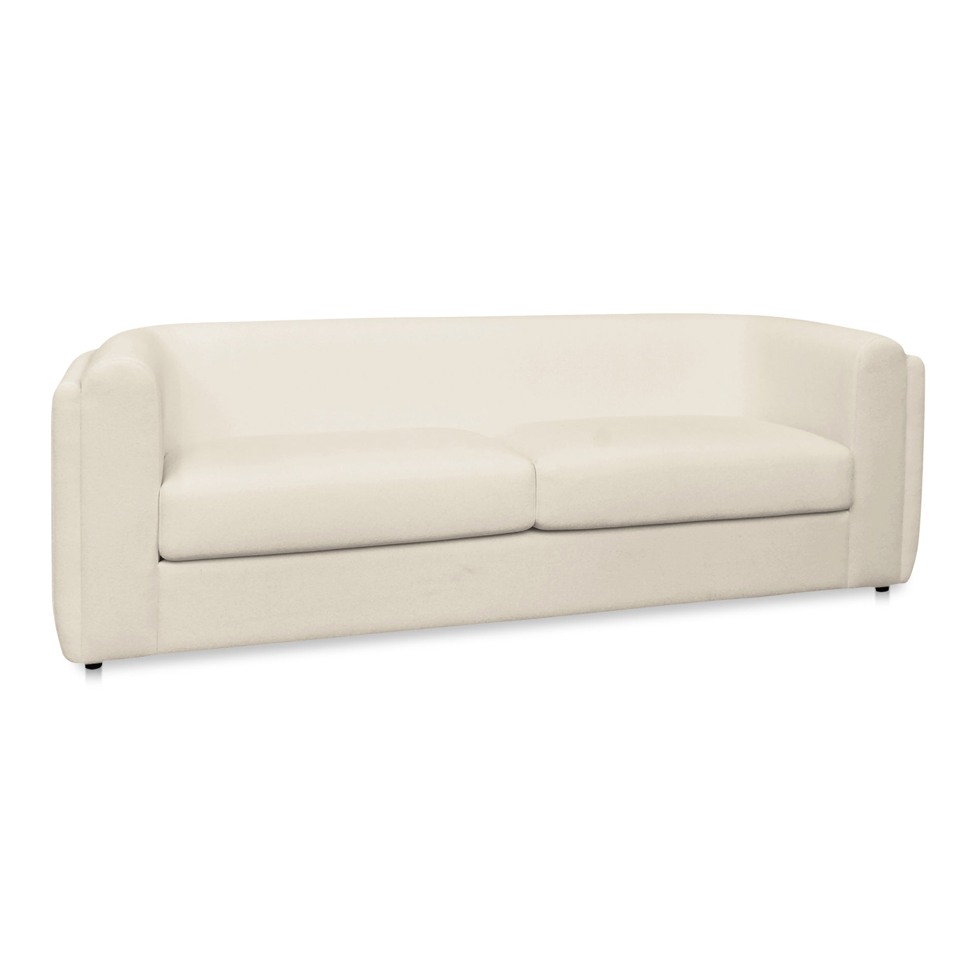 Orion Sofa, Soft Performance Treatment Fabric, Foam & Fiber Cushions, Rubber Wood Frame, White