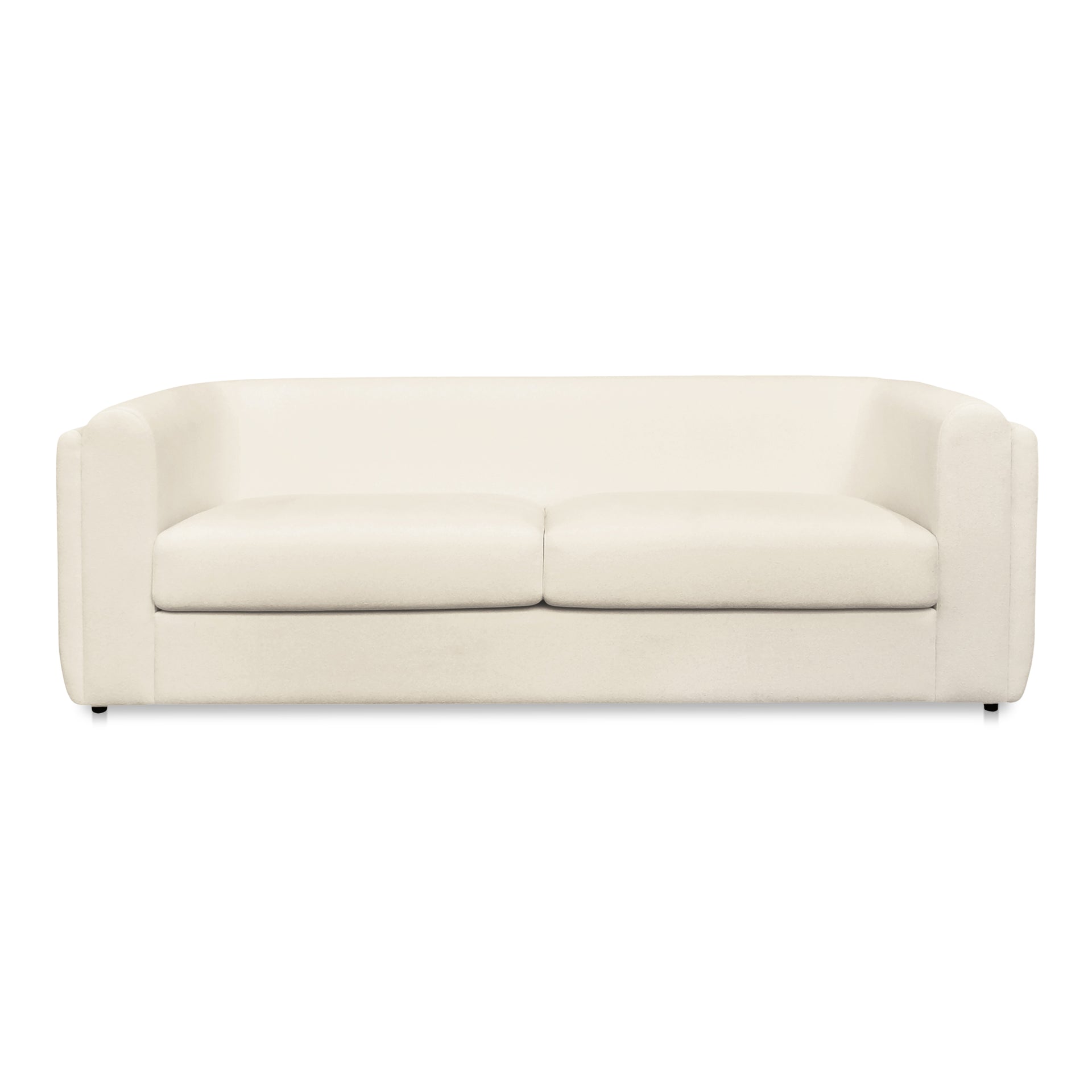 Orion Sofa, Soft Performance Treatment Fabric, Foam & Fiber Cushions, Rubber Wood Frame, White