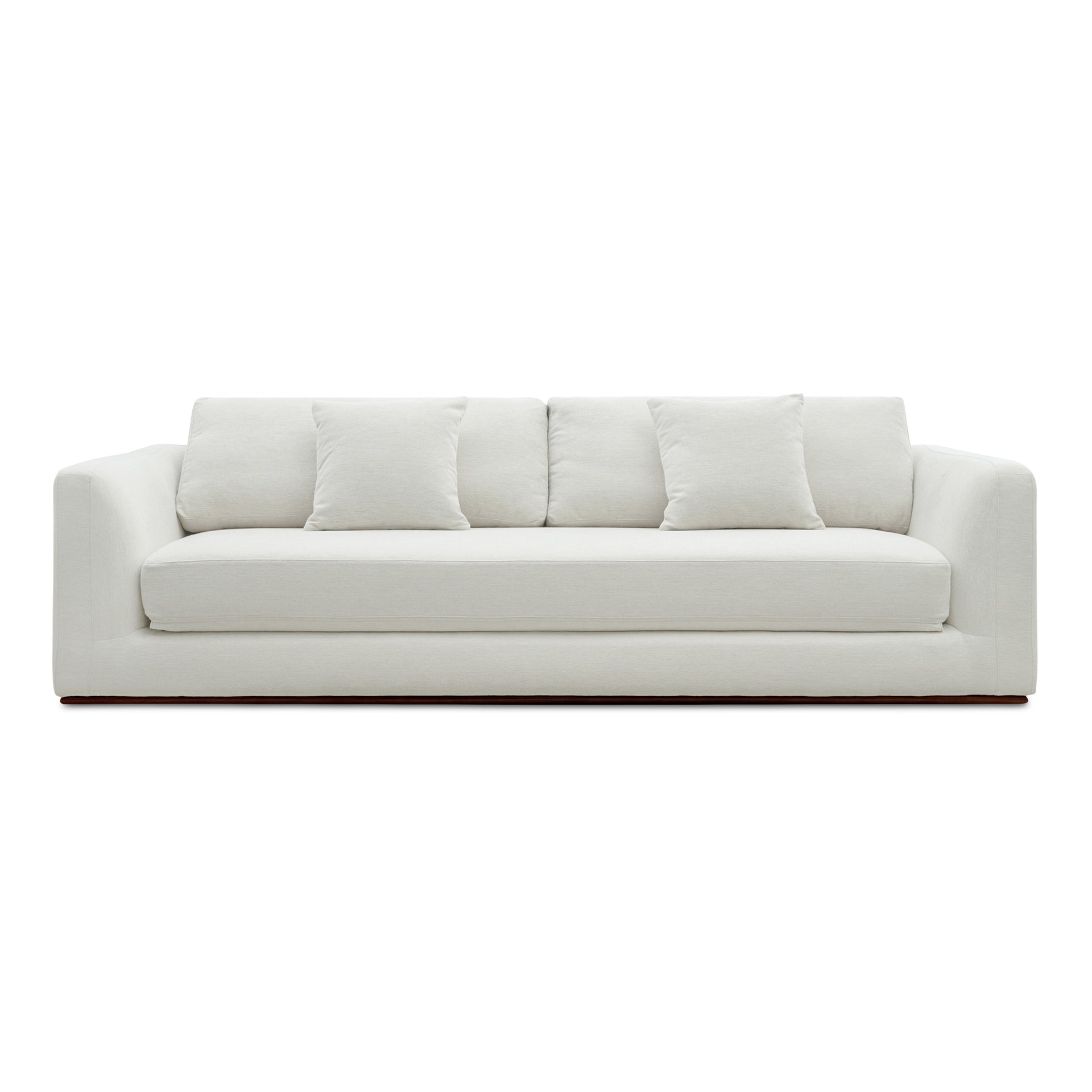 Rio Sleeper Sofa, Convertible Design, Feather-Filled Cushions, Rubberwood Base, Off-White