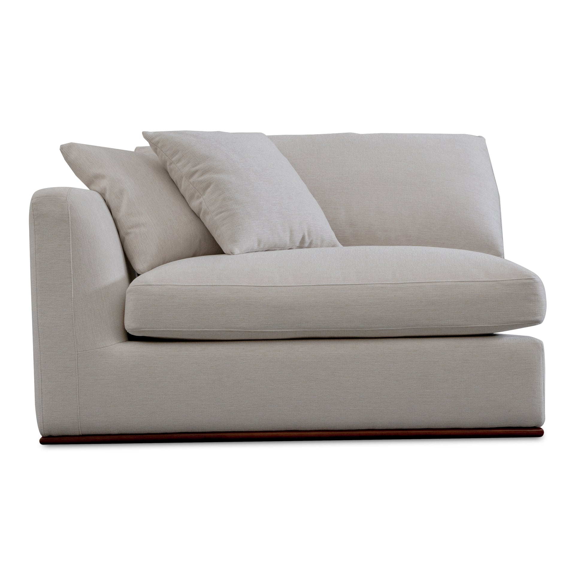 Rio Left-Facing Chair, Feather-Fiber Cushions, Rubber Wood Base, Off-White