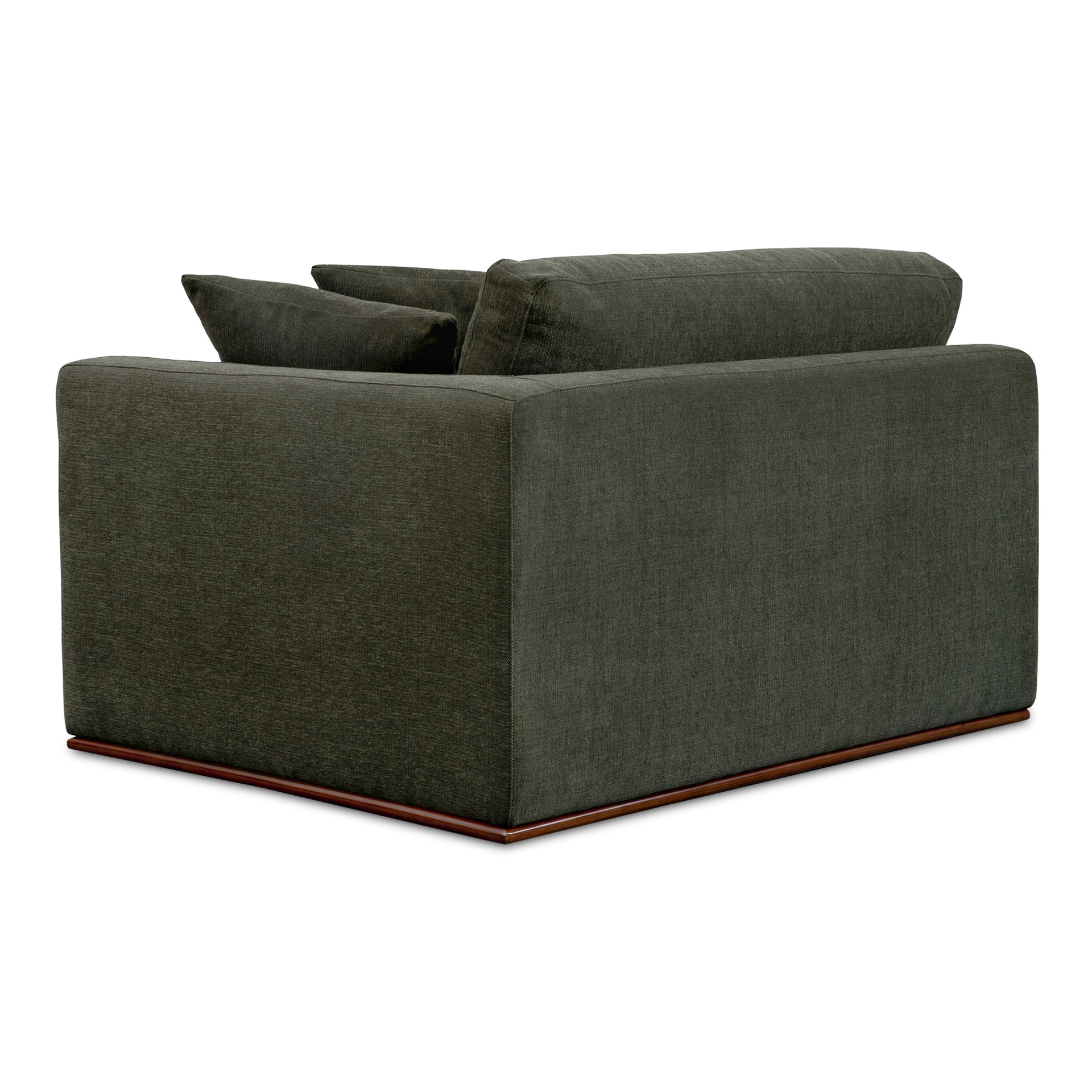 Rio Right-Facing Chair, Feather-Fiber Cushions, Rubber Wood Base, Deep Green