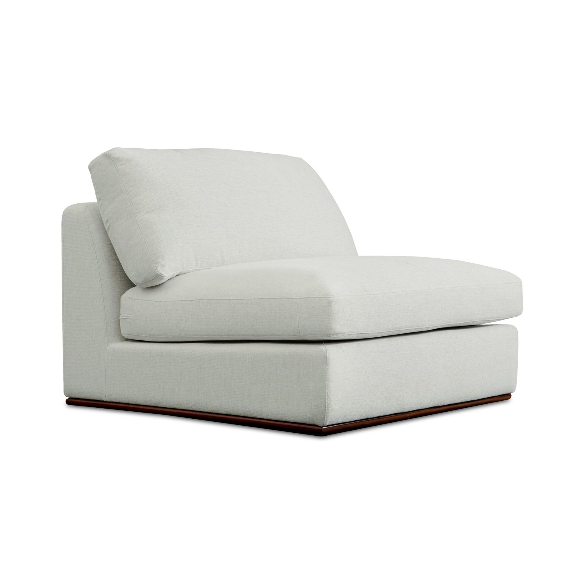 Rio Slipper Chair, Feather-Fiber Cushions, Rubber Wood Base, Off-White