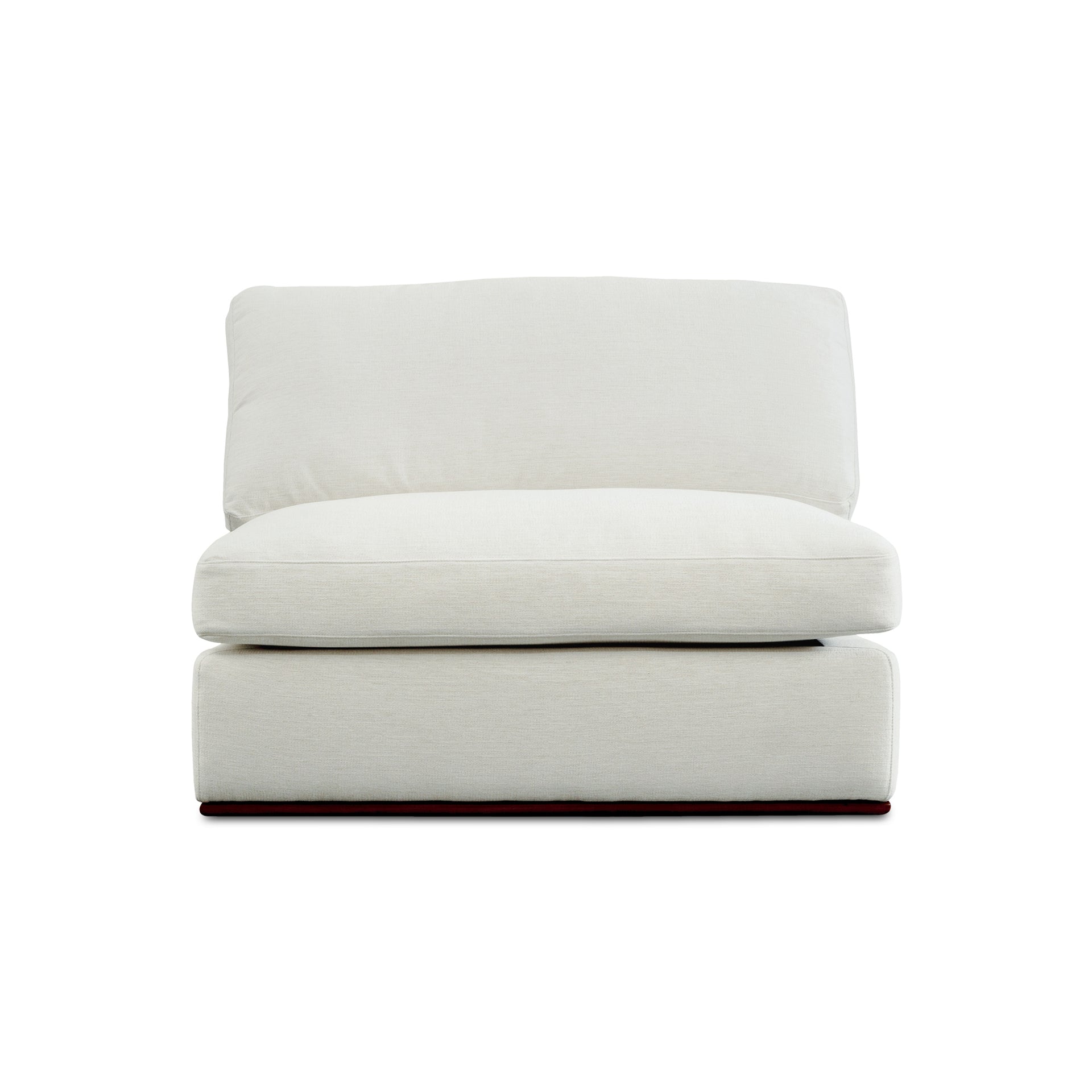 Rio Slipper Chair, Feather-Fiber Cushions, Rubber Wood Base, Off-White