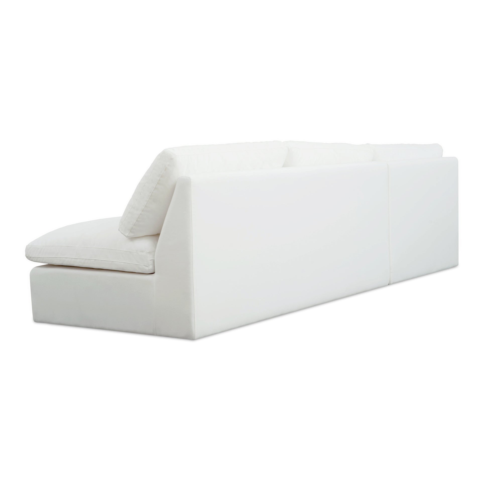 Odessa Outdoor Modular Sectional Sofa, 2-Piece Set, Weather-Resistant Performance Fabric, Aluminum Frame, Quick-Dry Olefin Foam, White