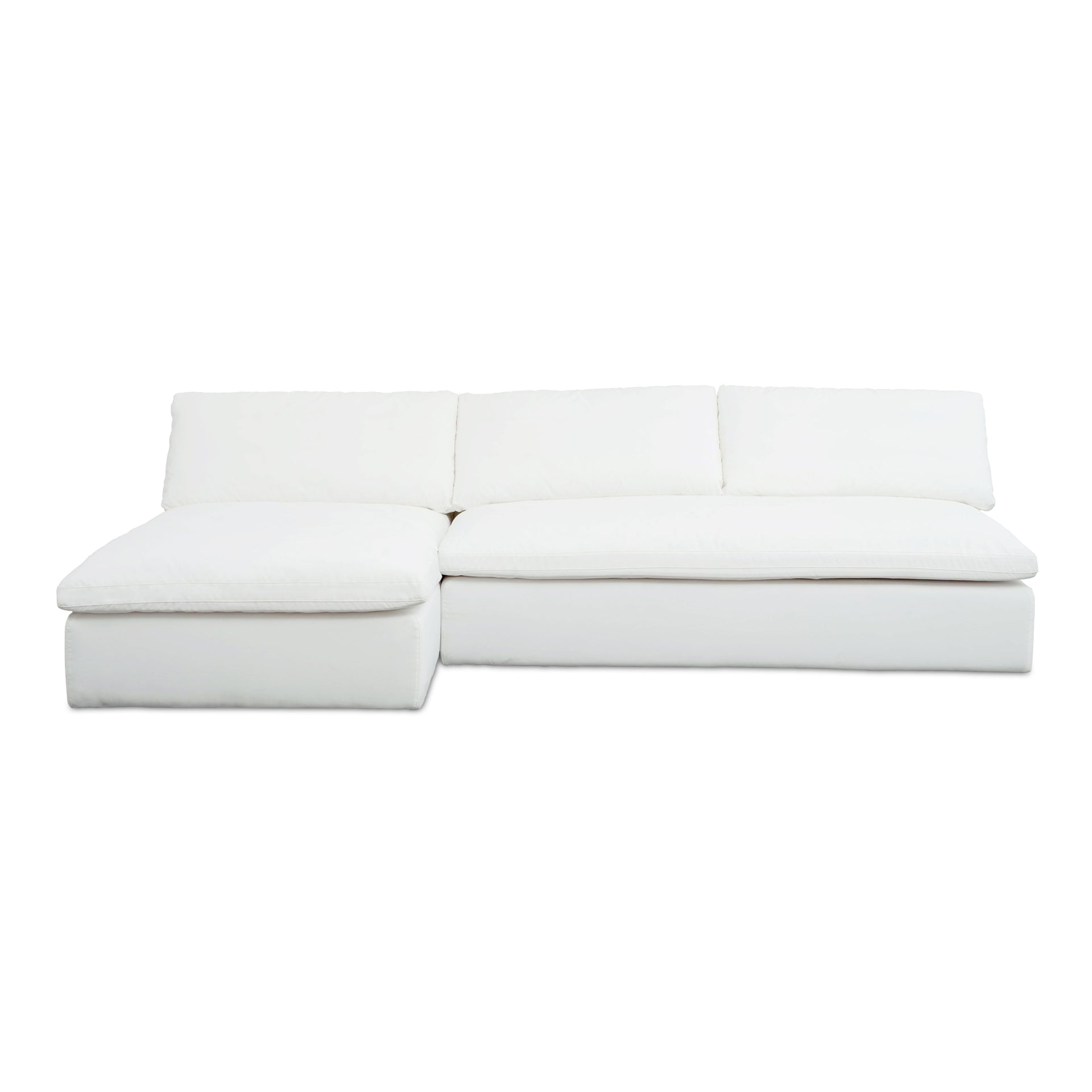Odessa Outdoor Modular Sectional Sofa, 2-Piece Set, Weather-Resistant Performance Fabric, Aluminum Frame, Quick-Dry Olefin Foam, White