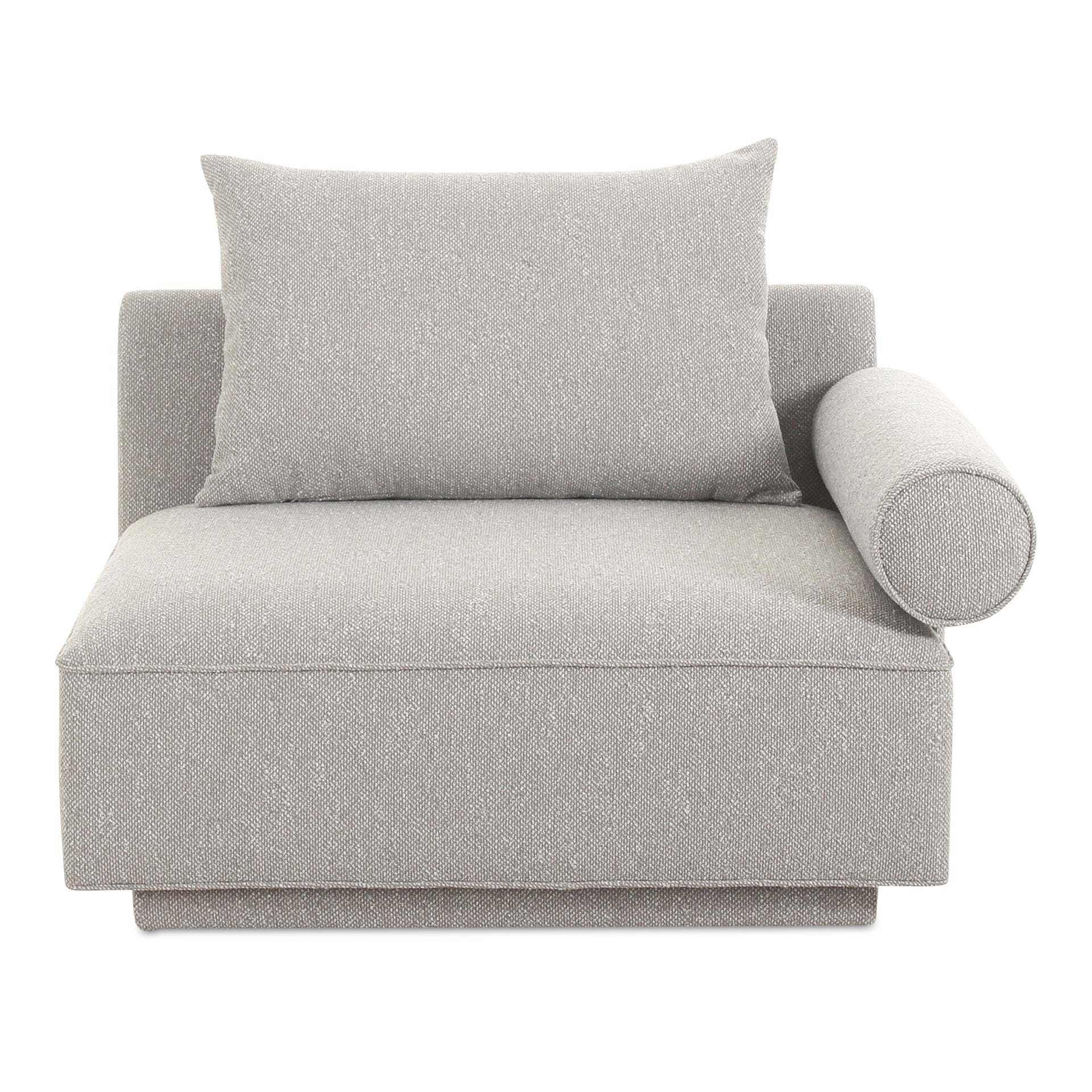 Thavrin Right-Arm Facing Chair, Textured Fabric Upholstery with Removable Cushions, Light Grey