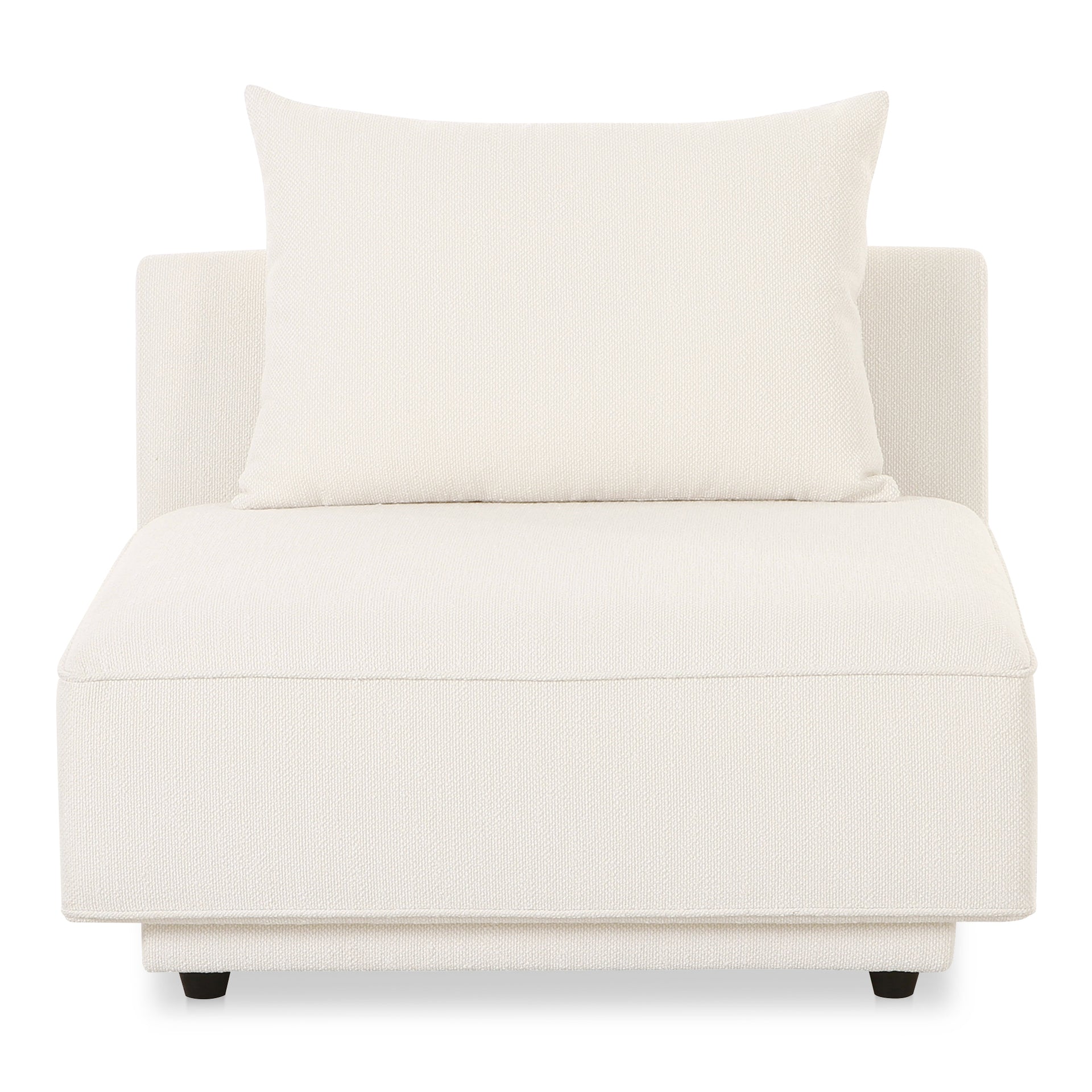 Thavrin Slipper Chair, Textured Fabric Upholstery with Removable Cushions, White