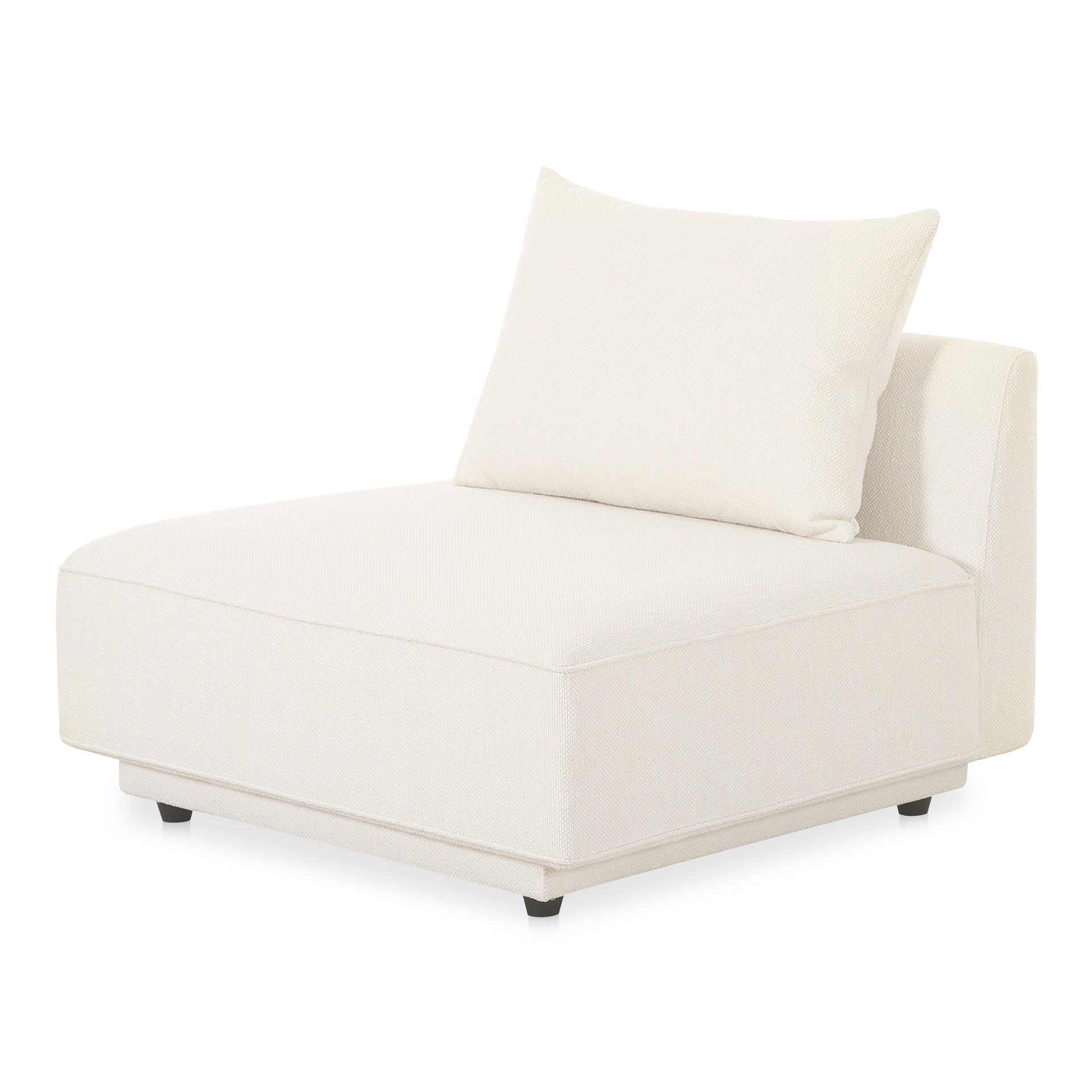 Thavrin Slipper Chair, Textured Fabric Upholstery with Removable Cushions, White