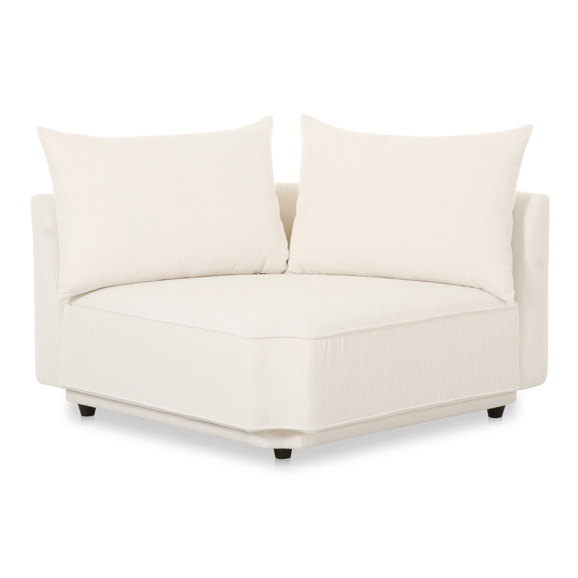 Thavrin Corner Chair, Textured Fabric Upholstery with Removable Cushions, White