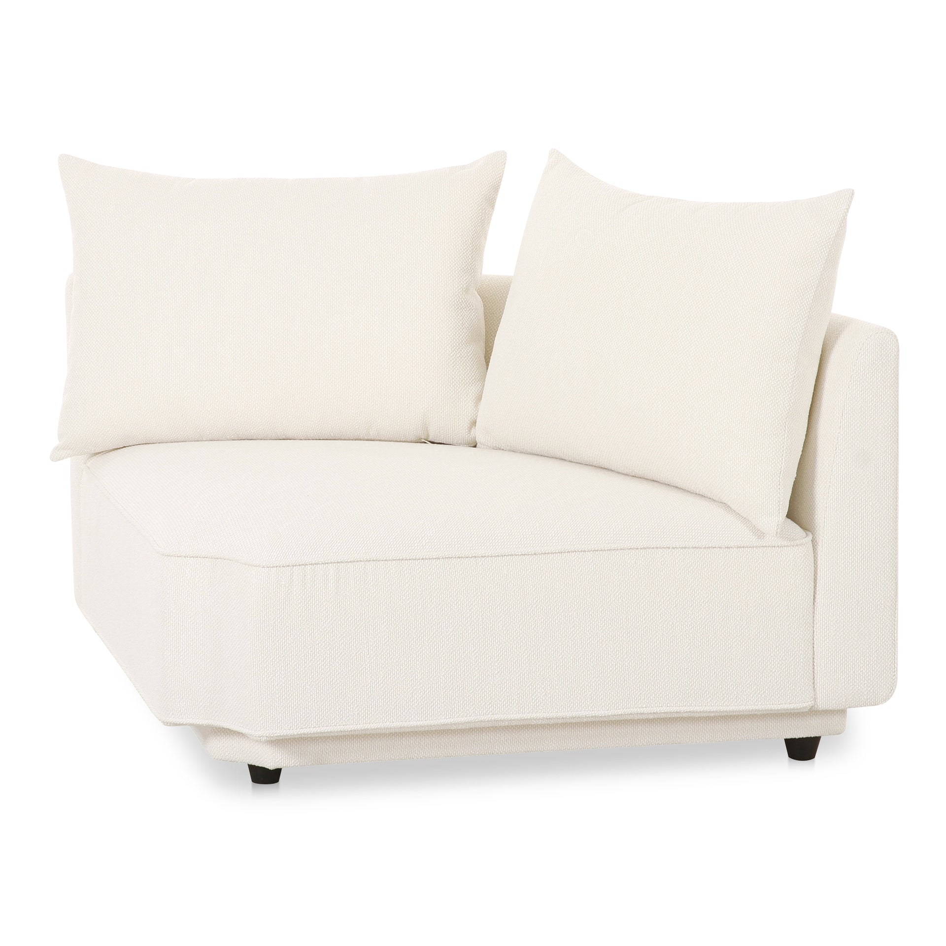 Thavrin Corner Chair, Textured Fabric Upholstery with Removable Cushions, White