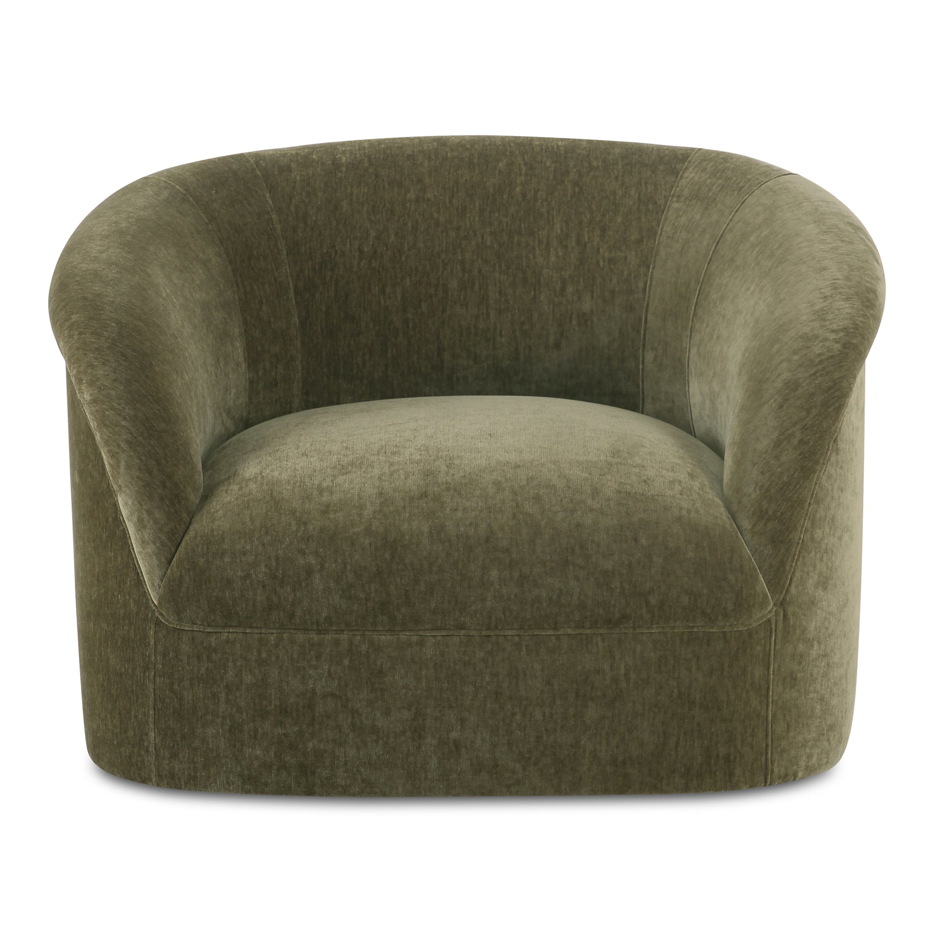 Isaac Lounge Chair, Soft Velvet Upholstery, Rolled Arm Design, Dark Green