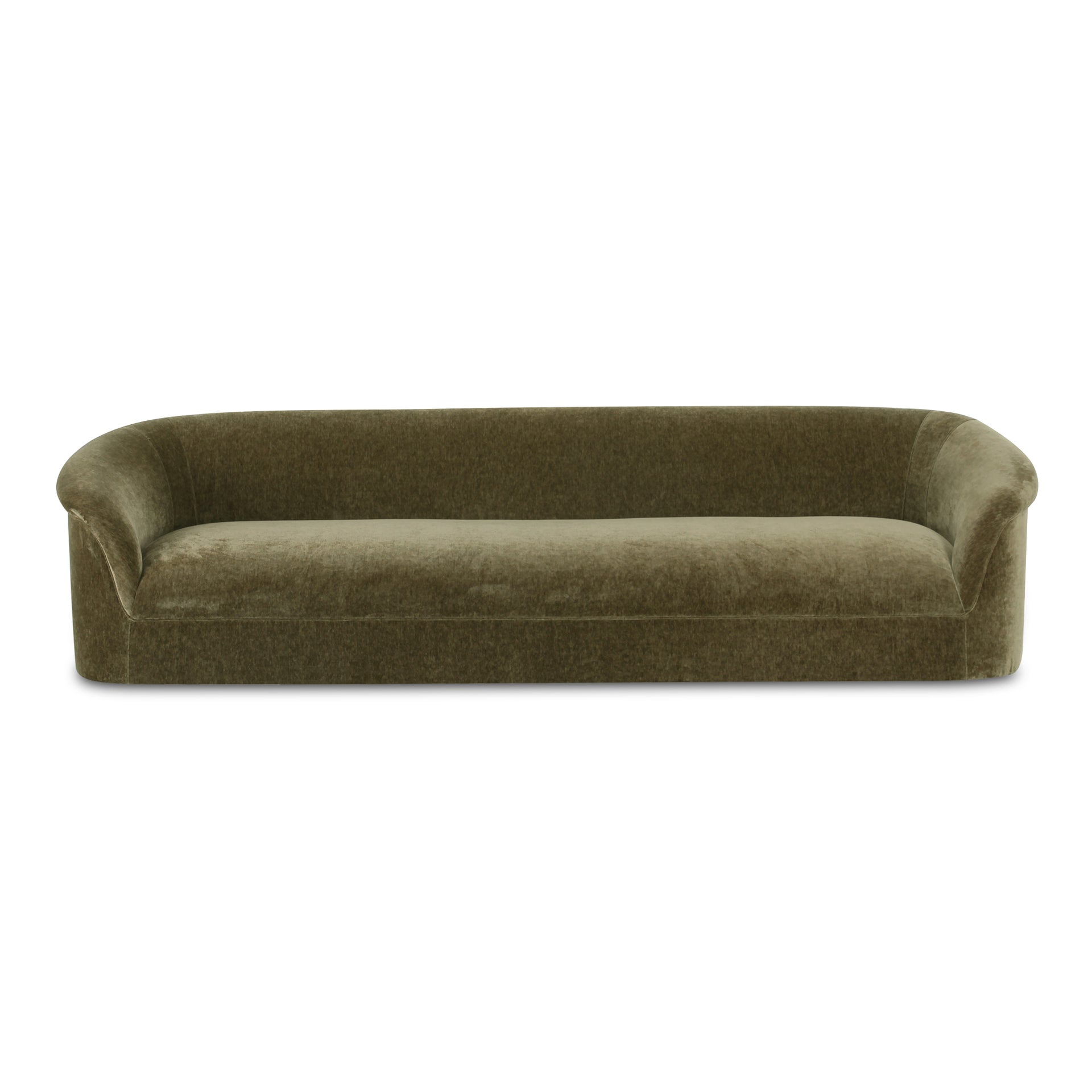 Isaac, Sofa with Rolled Arms, Polyester Upholstery, Plywood Frame, Dark Green, 4 Seater