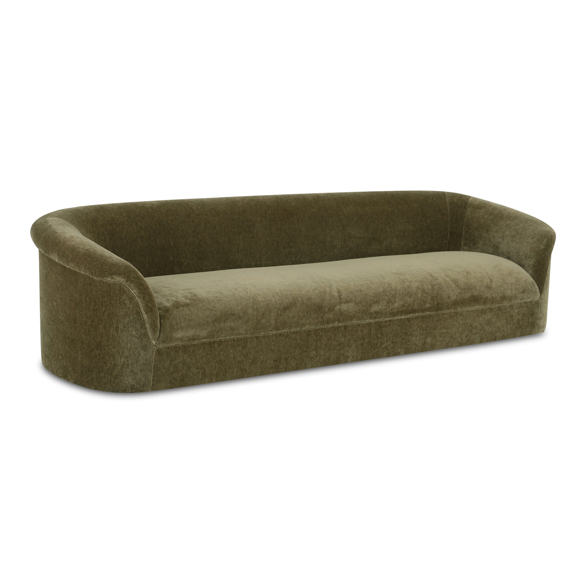 Isaac, Sofa with Rolled Arms, Polyester Upholstery, Plywood Frame, Dark Green, 4 Seater