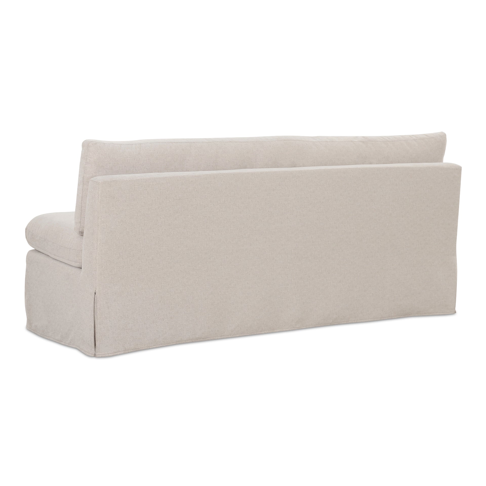 Helena Slipcover Dining Bench, Washable Slipcover with Inverted Pleats, Modular with Alligator Clips, 72.75 Inches Wide, Beige