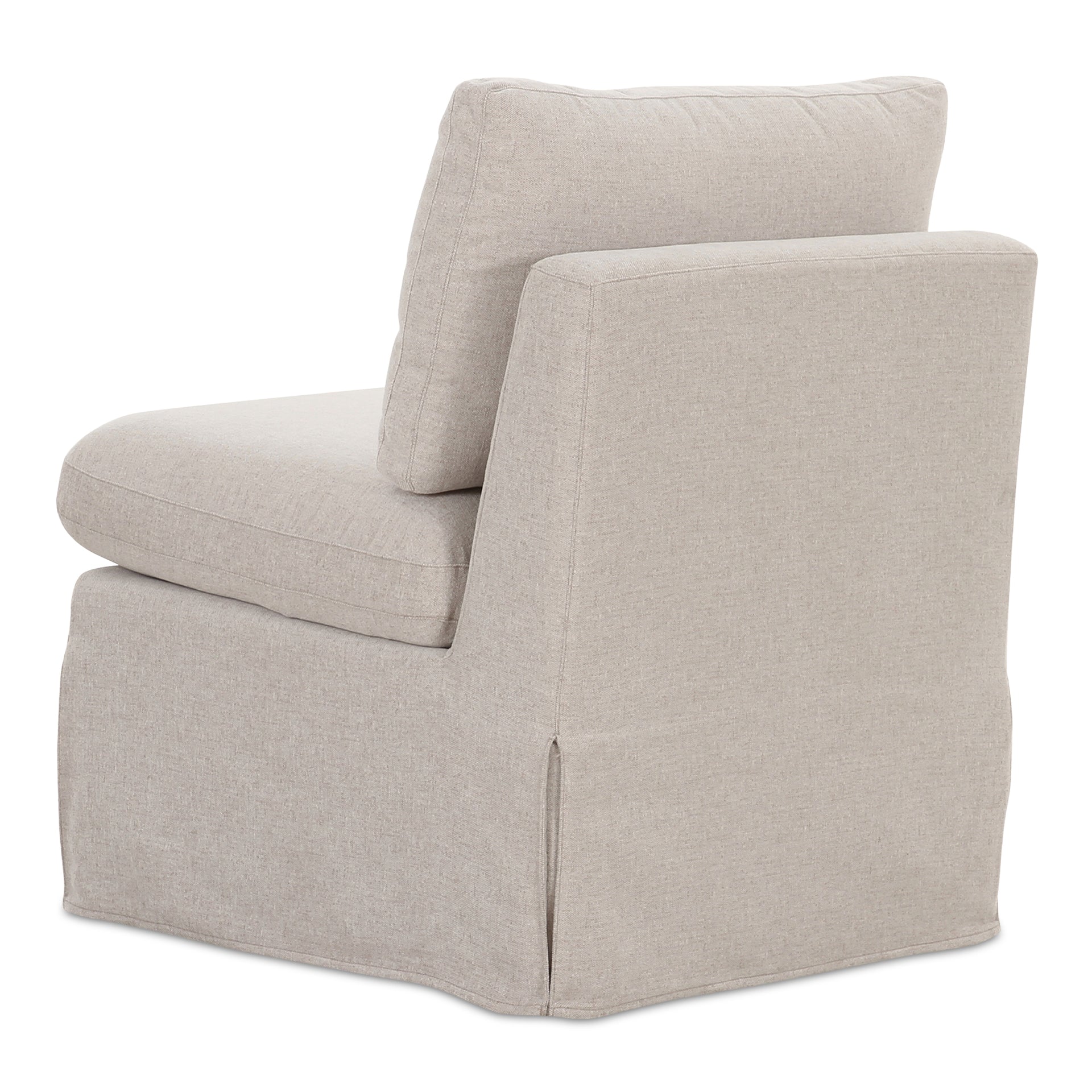 Helena Slipcover Dining Slipper Chair, Washable Slipcover with Inverted Pleats, Modular with Alligator Clips, 25.5 Inches Wide, Beige