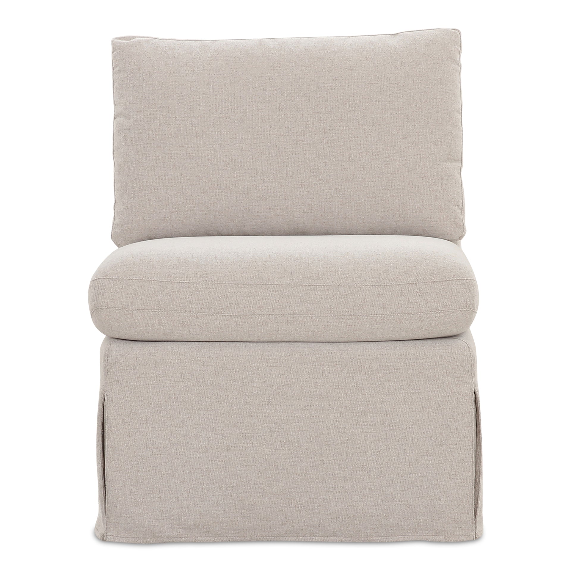 Helena Slipcover Dining Slipper Chair, Washable Slipcover with Inverted Pleats, Modular with Alligator Clips, 25.5 Inches Wide, Beige