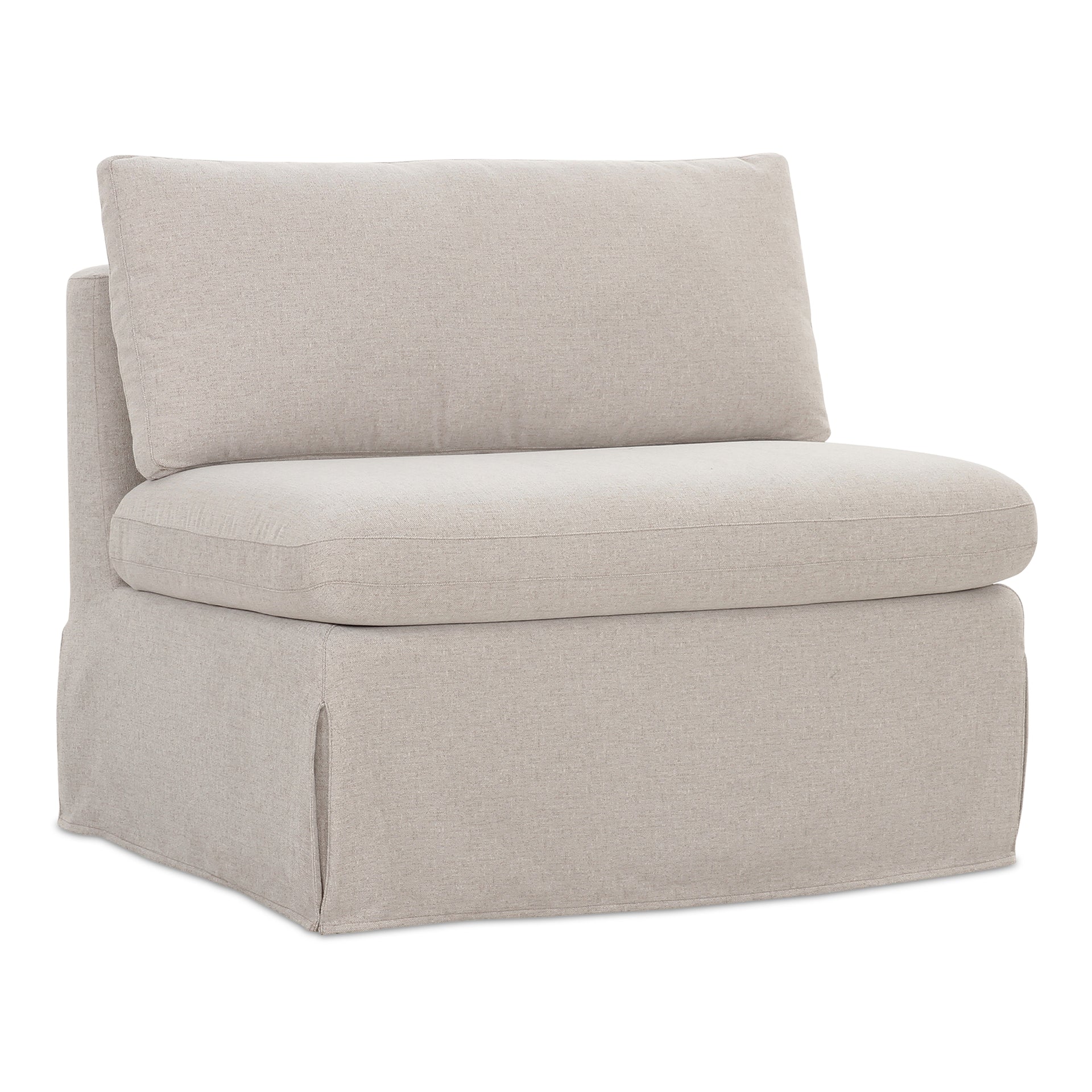 Helena Slipcover Dining Chair and a Half, Washable Slipcover with Inverted Pleats, Modular with Alligator Clips, 39 Inches Wide, Beige