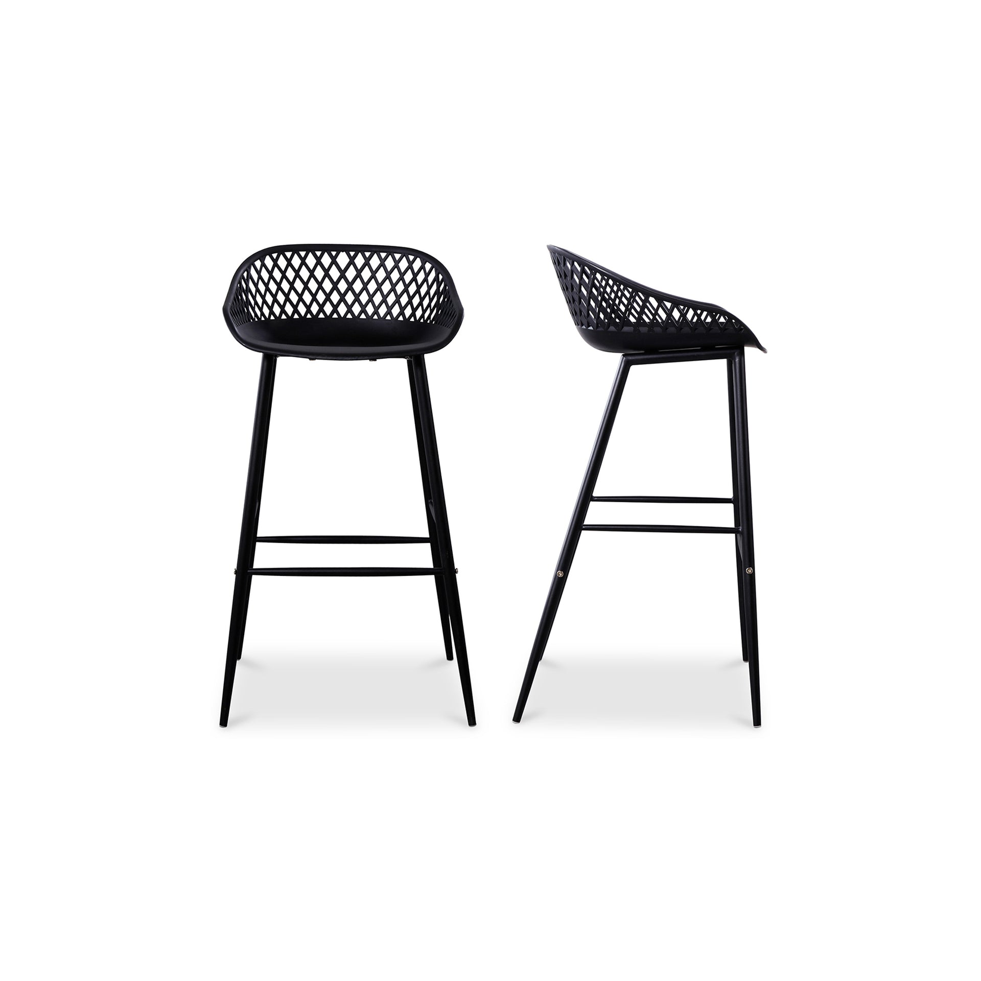 Florence, Outdoor Bar Stool Durable Resin, Black - Set of 2