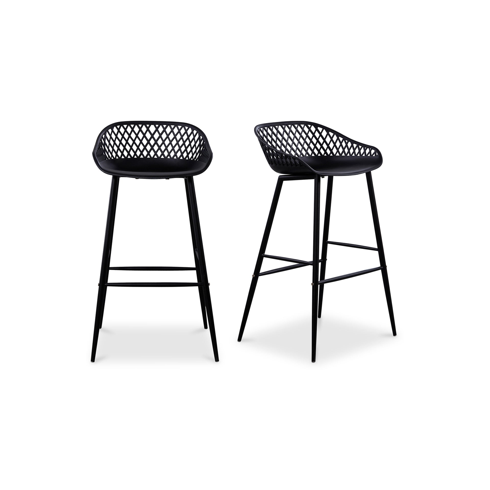 Florence, Outdoor Bar Stool Durable Resin, Black - Set of 2