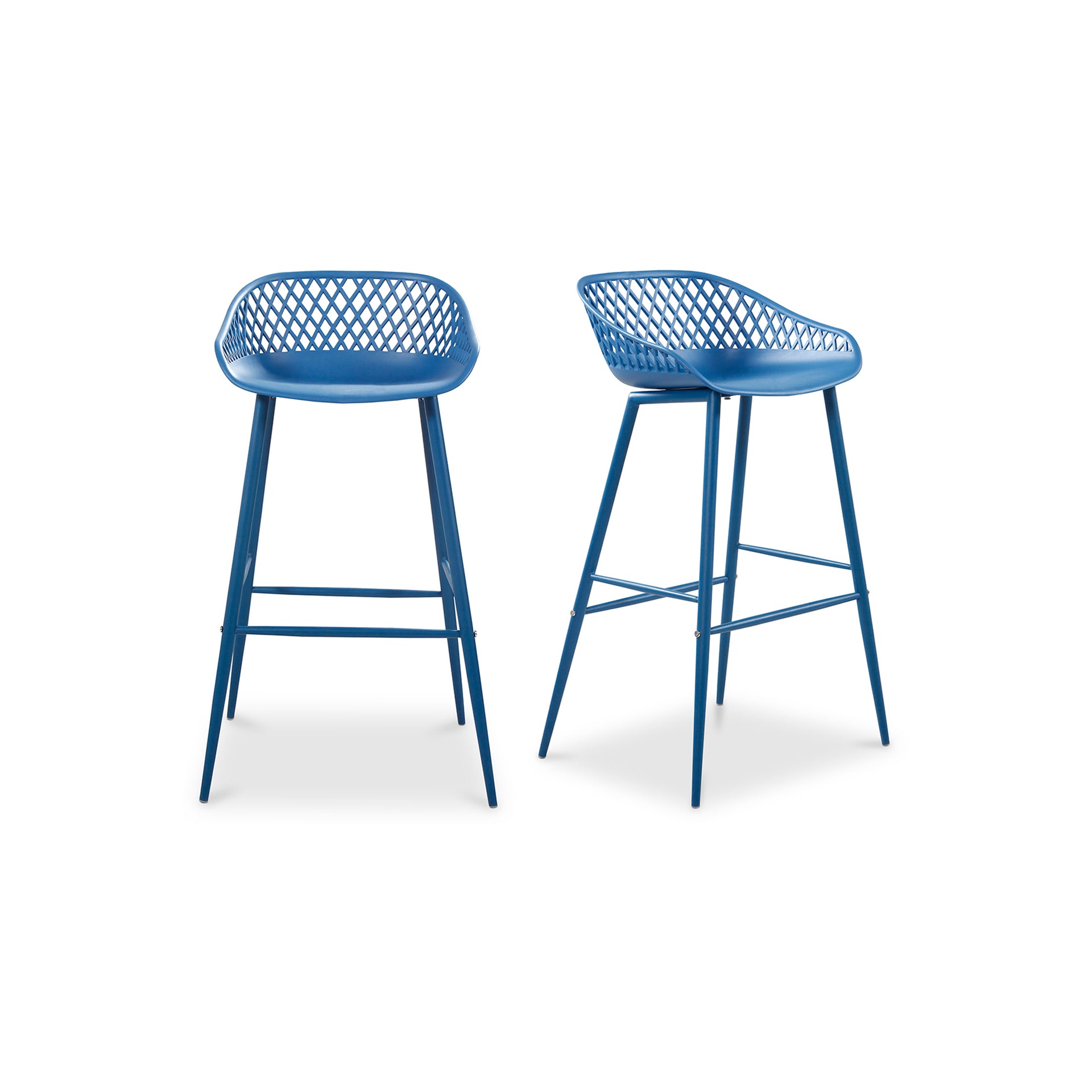 Florence, Outdoor Bar Stool Durable Resin, Blue - Set of 2