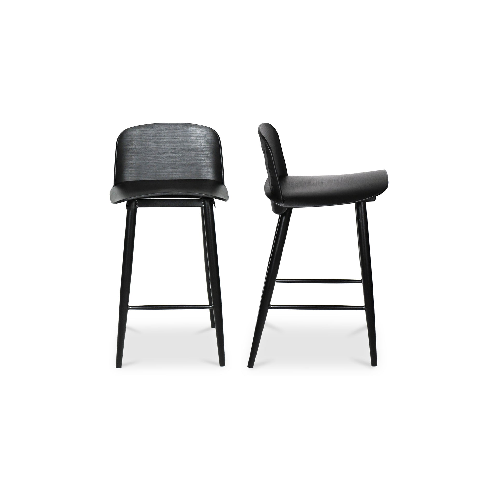 Jason Counter Stool, Polypropylene Seat, Steel Legs, Seat Height 25.5”, Black Finish