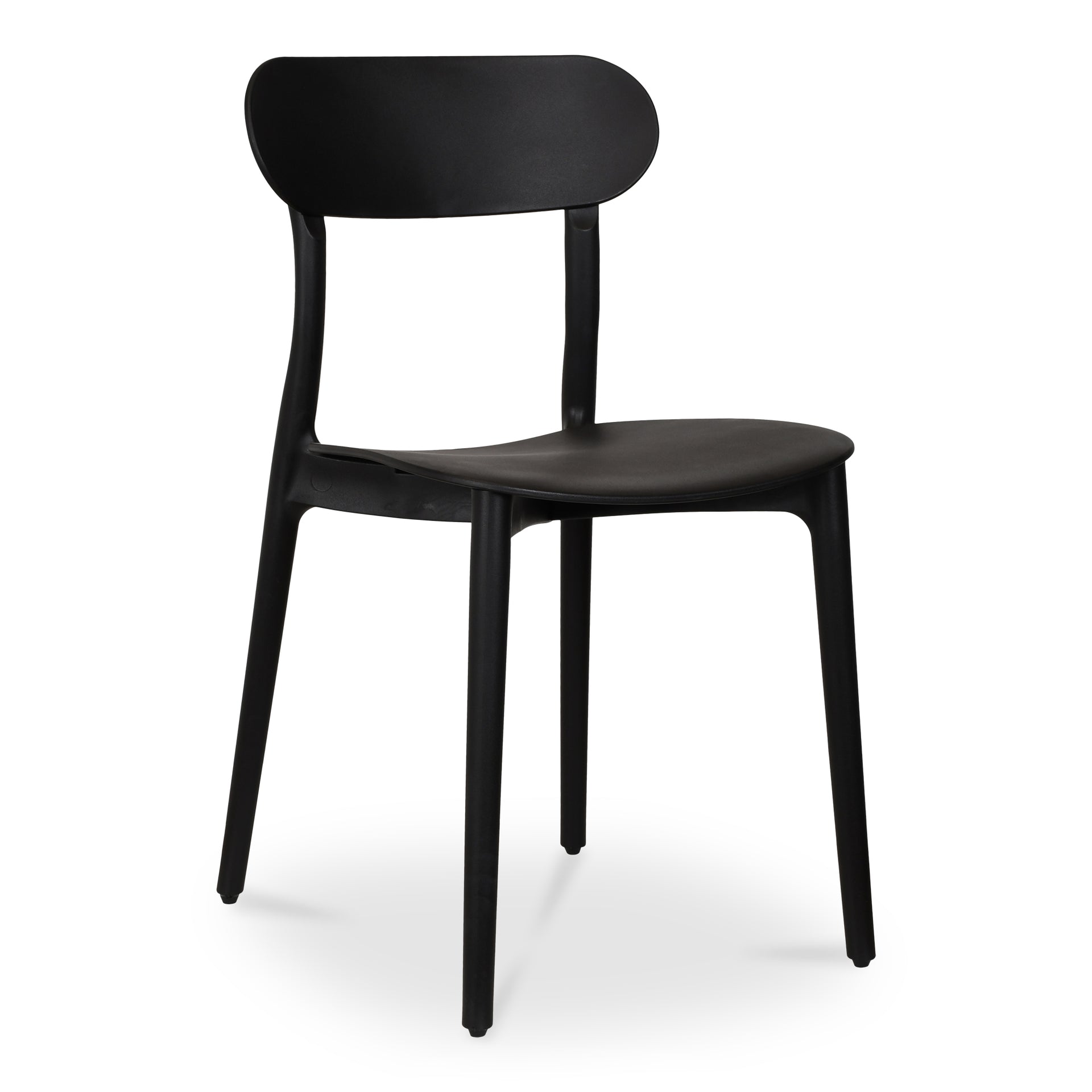 Vance Outdoor Dining Chair, Polypropylene Seat and Back, Black - Set of 2