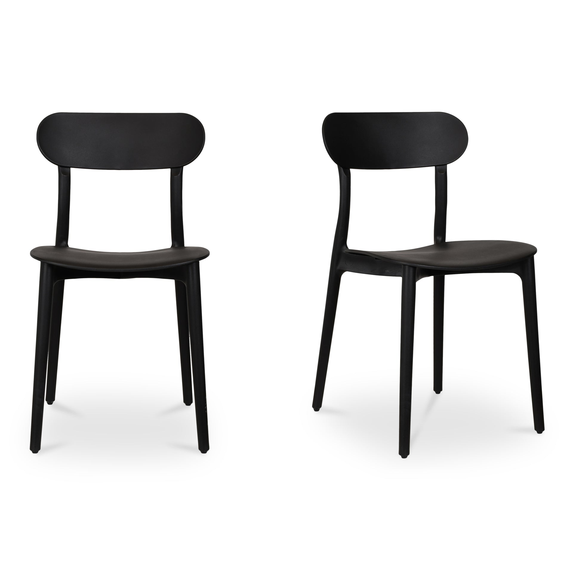 Vance Outdoor Dining Chair, Polypropylene Seat and Back, Black - Set of 2