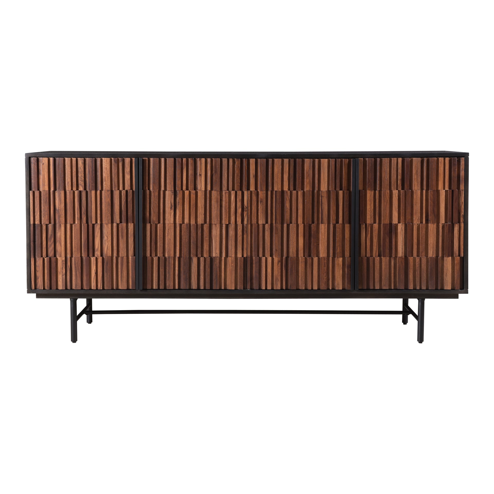Michael Sideboard, Contemporary Design, Solid Sheesham & Mango Wood with Iron Base