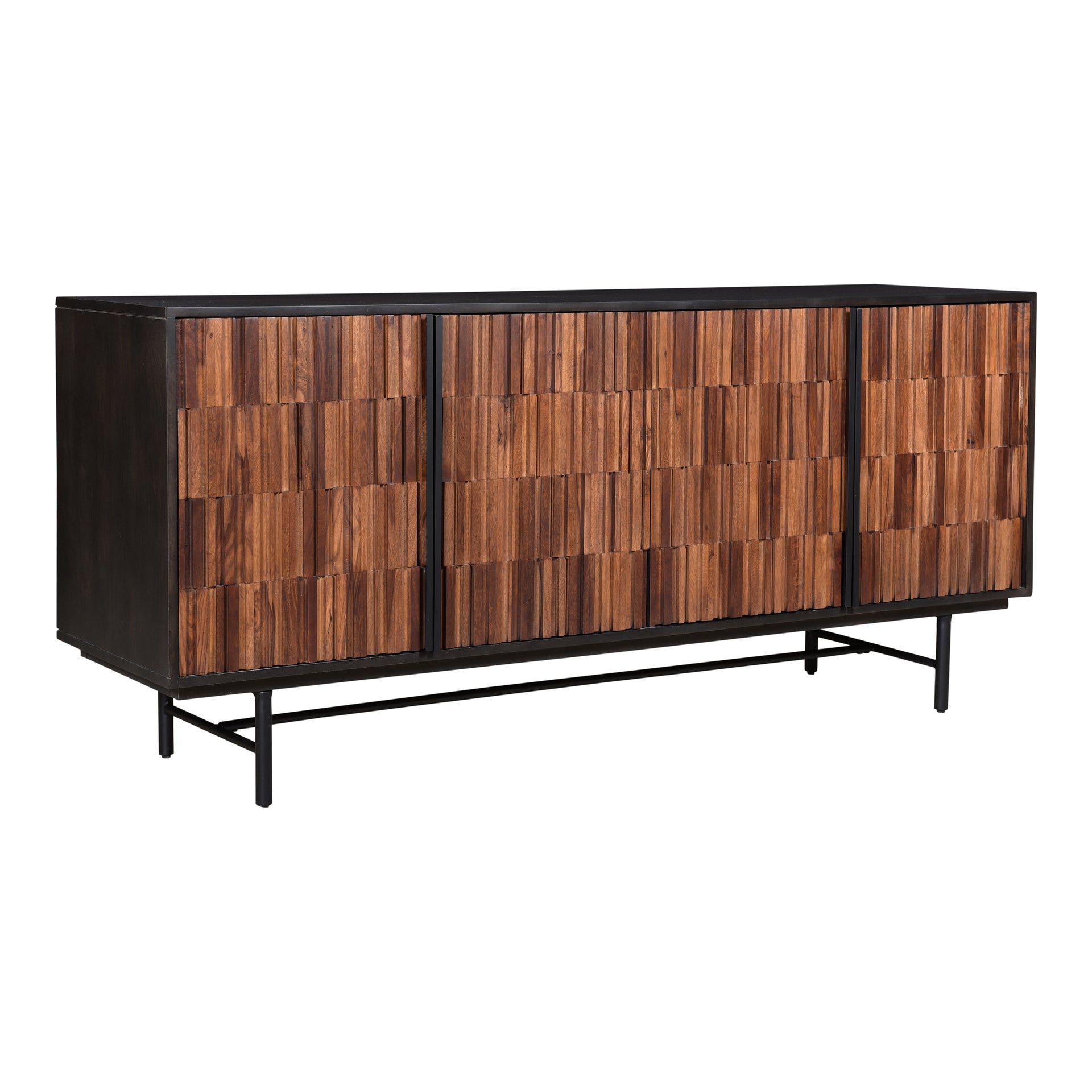Michael Sideboard, Contemporary Design, Solid Sheesham & Mango Wood with Iron Base