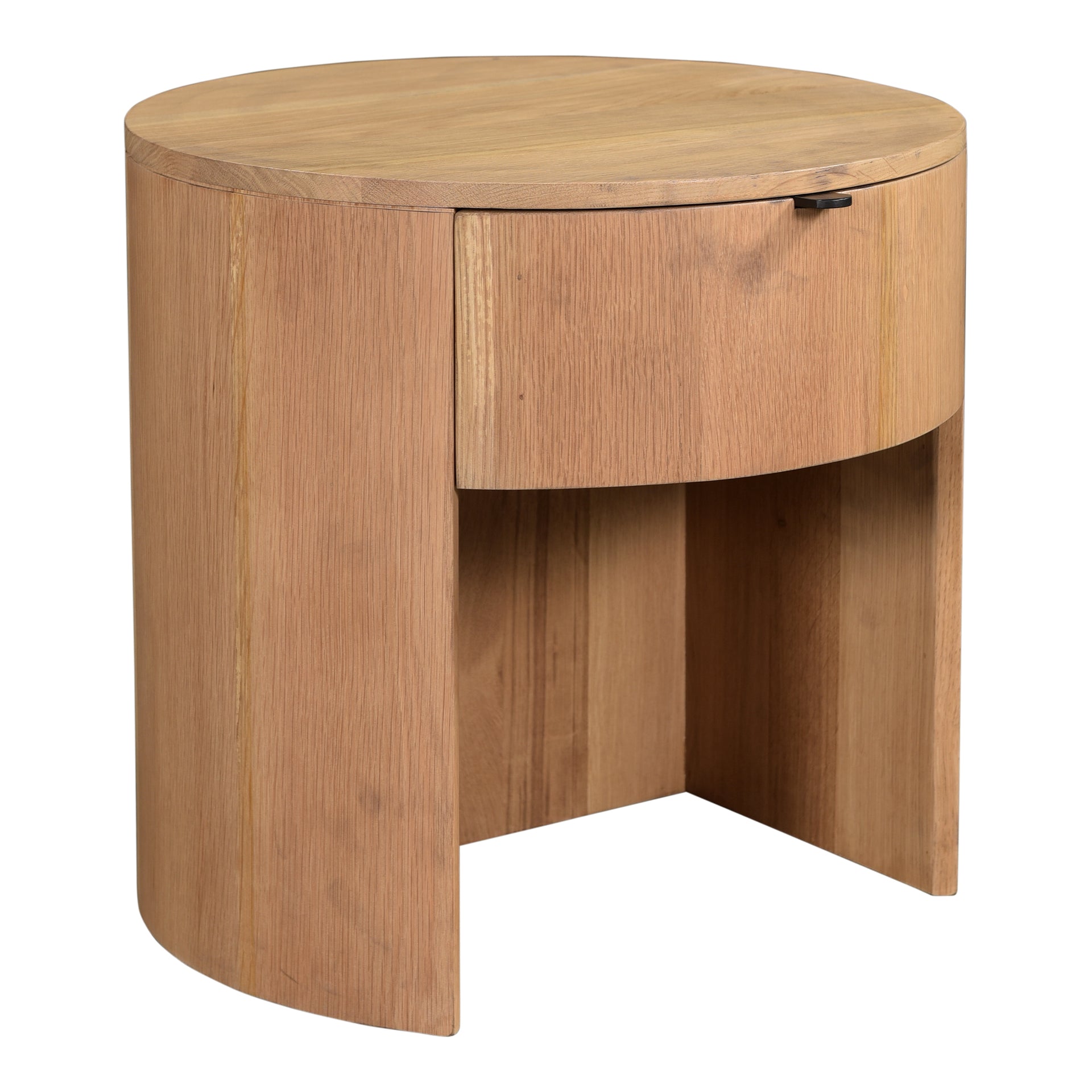 Yasmin Nightstand, 1-Drawer, Solid Oak with Pull-Tab Hardware and Soft-Close Glide, Scandinavian Design, Natural Finish