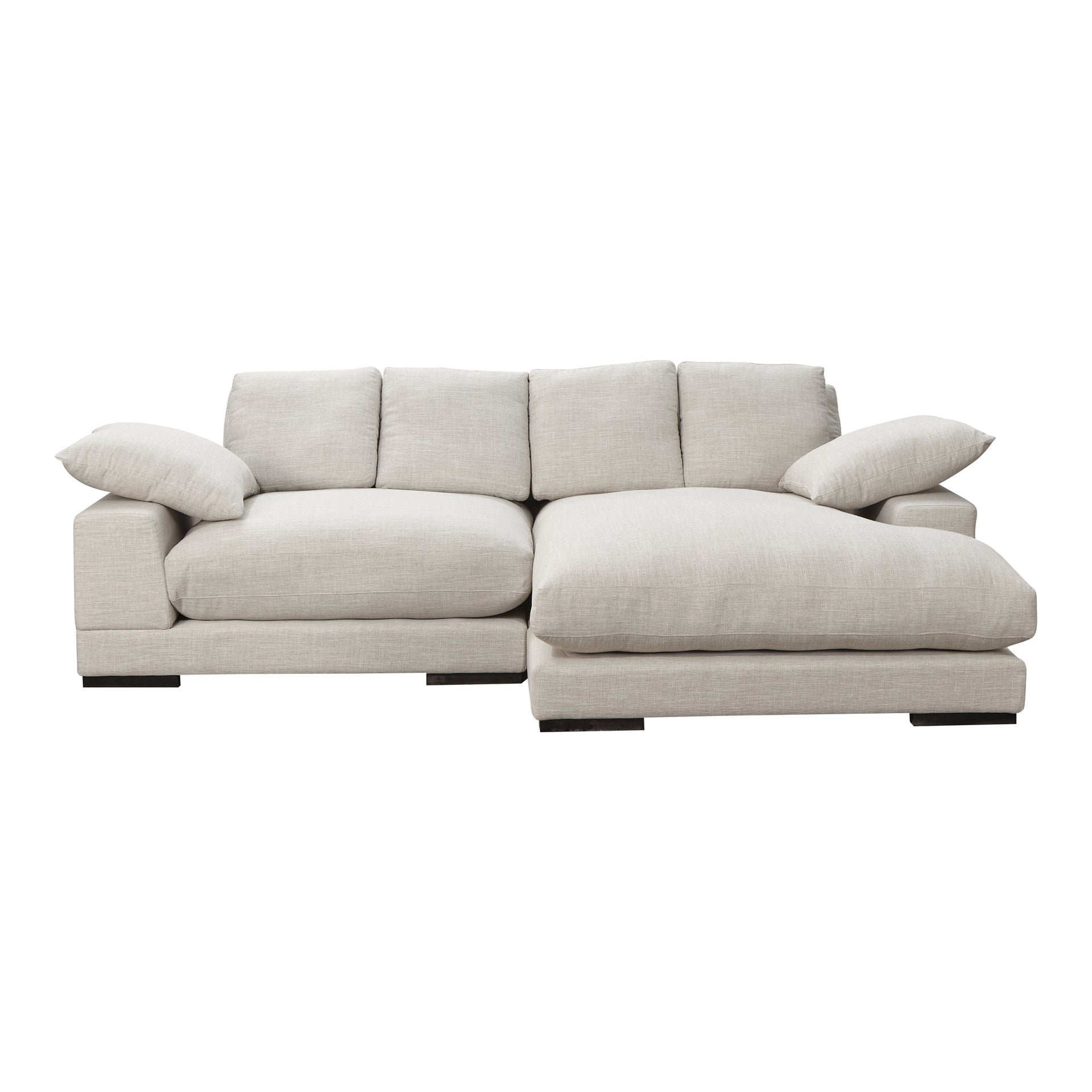 Keira - Sahara Linen Blend Reversible Modualr Sectional Seats 4, Beige