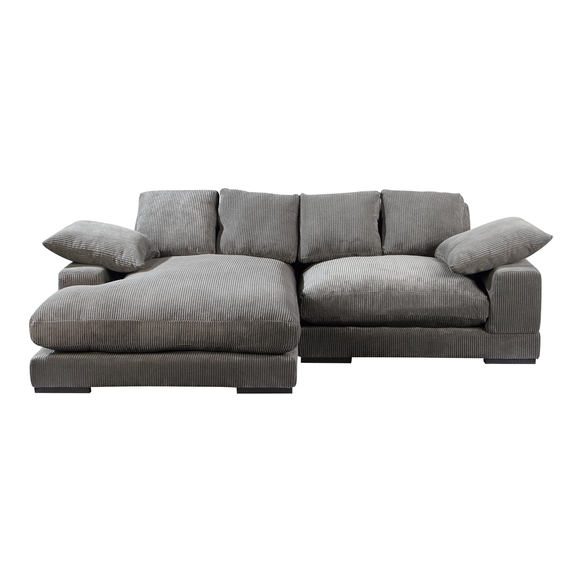 Keira - Corduroy Upholstery Finish Reversible Modular Sectional Seats 4, Gray Corduroy